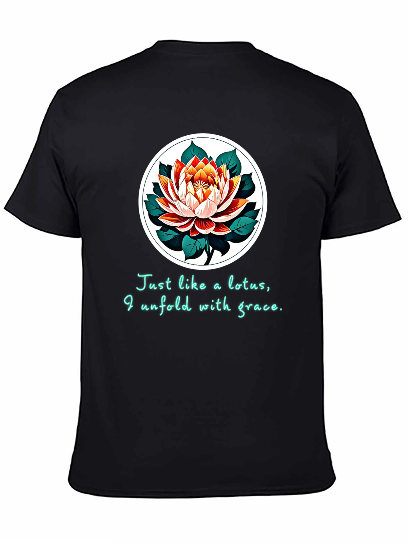 Black Lotus Grace T-Shirt - Unfold with Elegance view 4