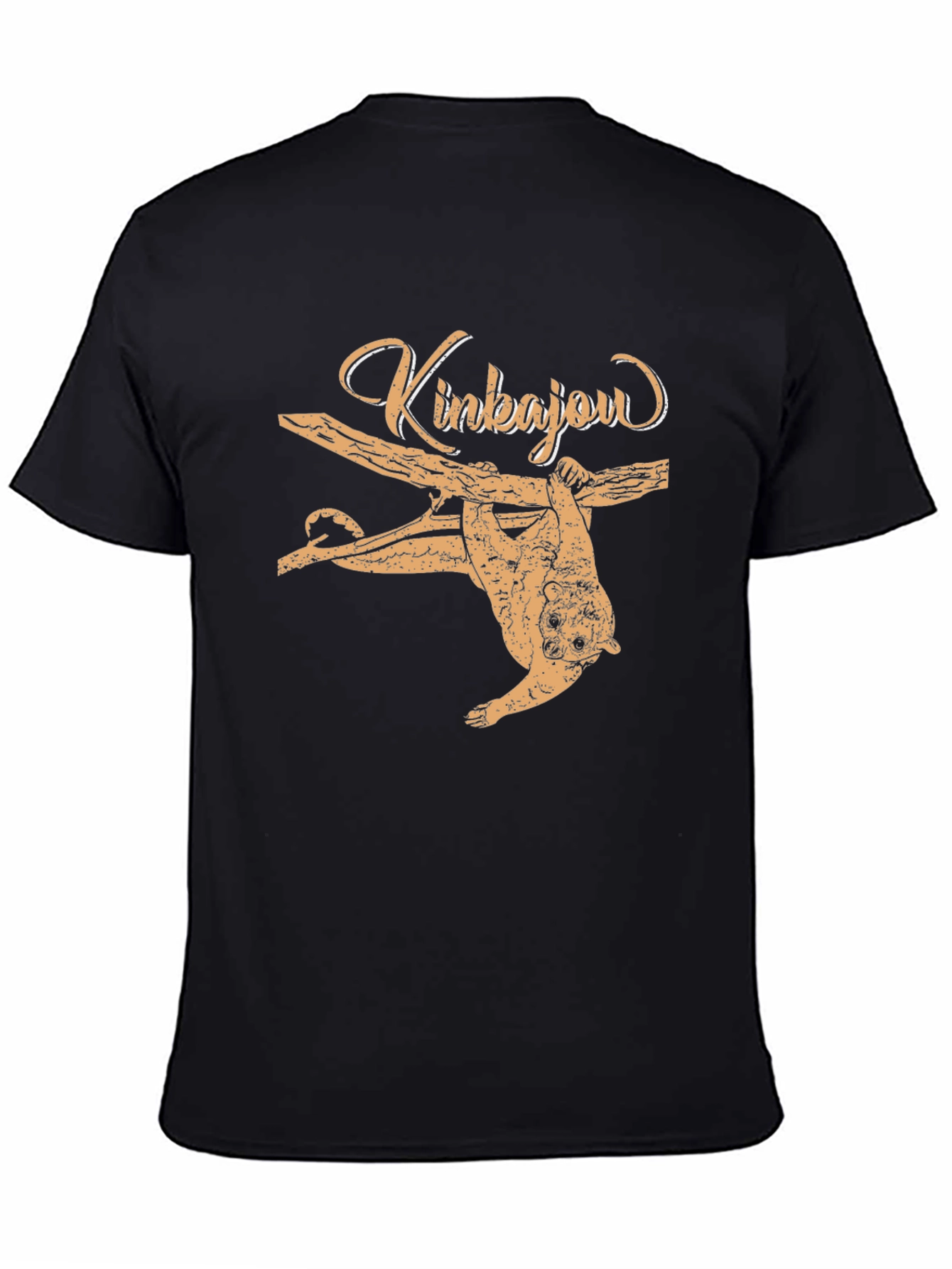 Black Kinkajou Animal Graphic Print Tee - Black view 4