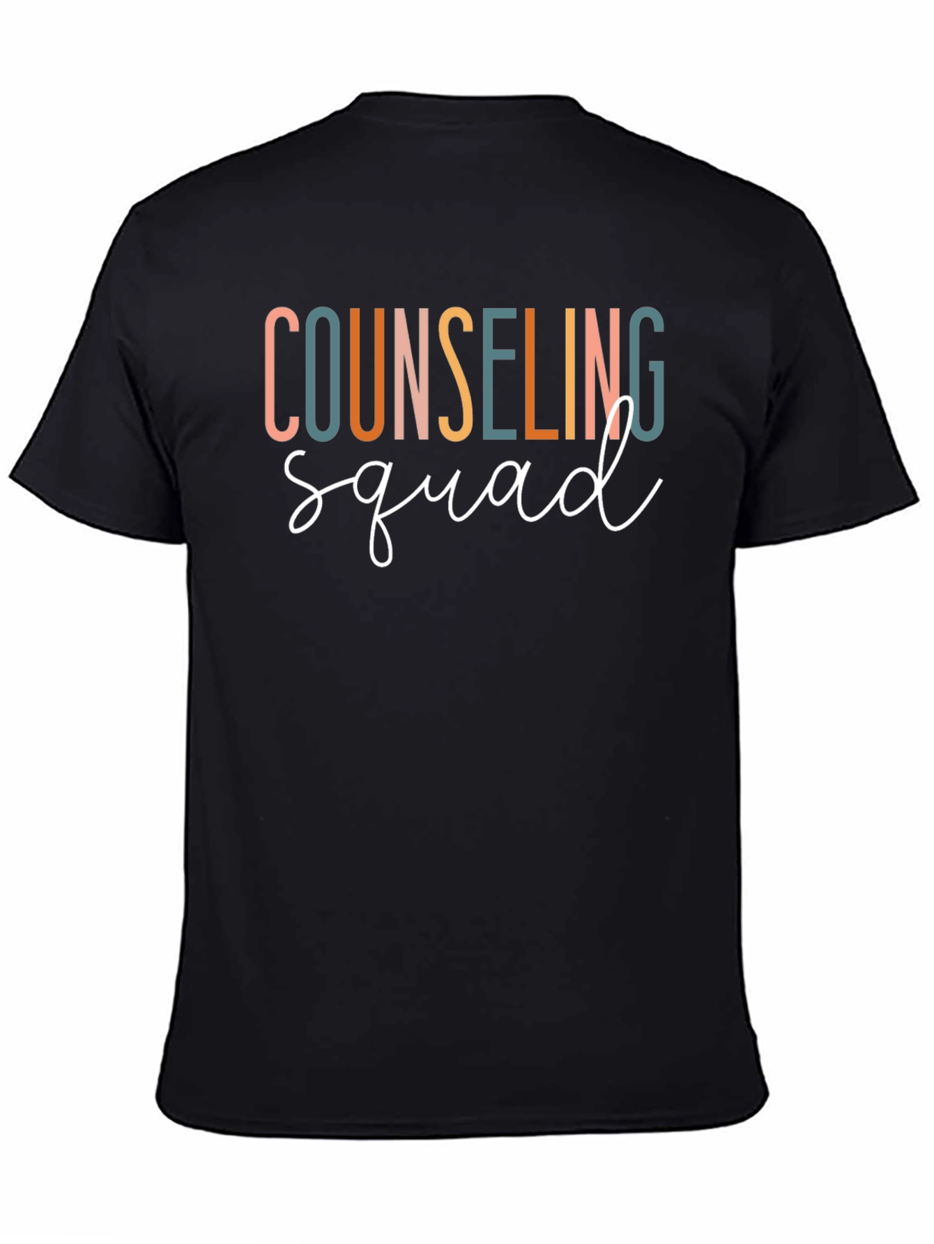 Black Counseling Squad Graphic Tee - Black Cotton T-Shirt view 4