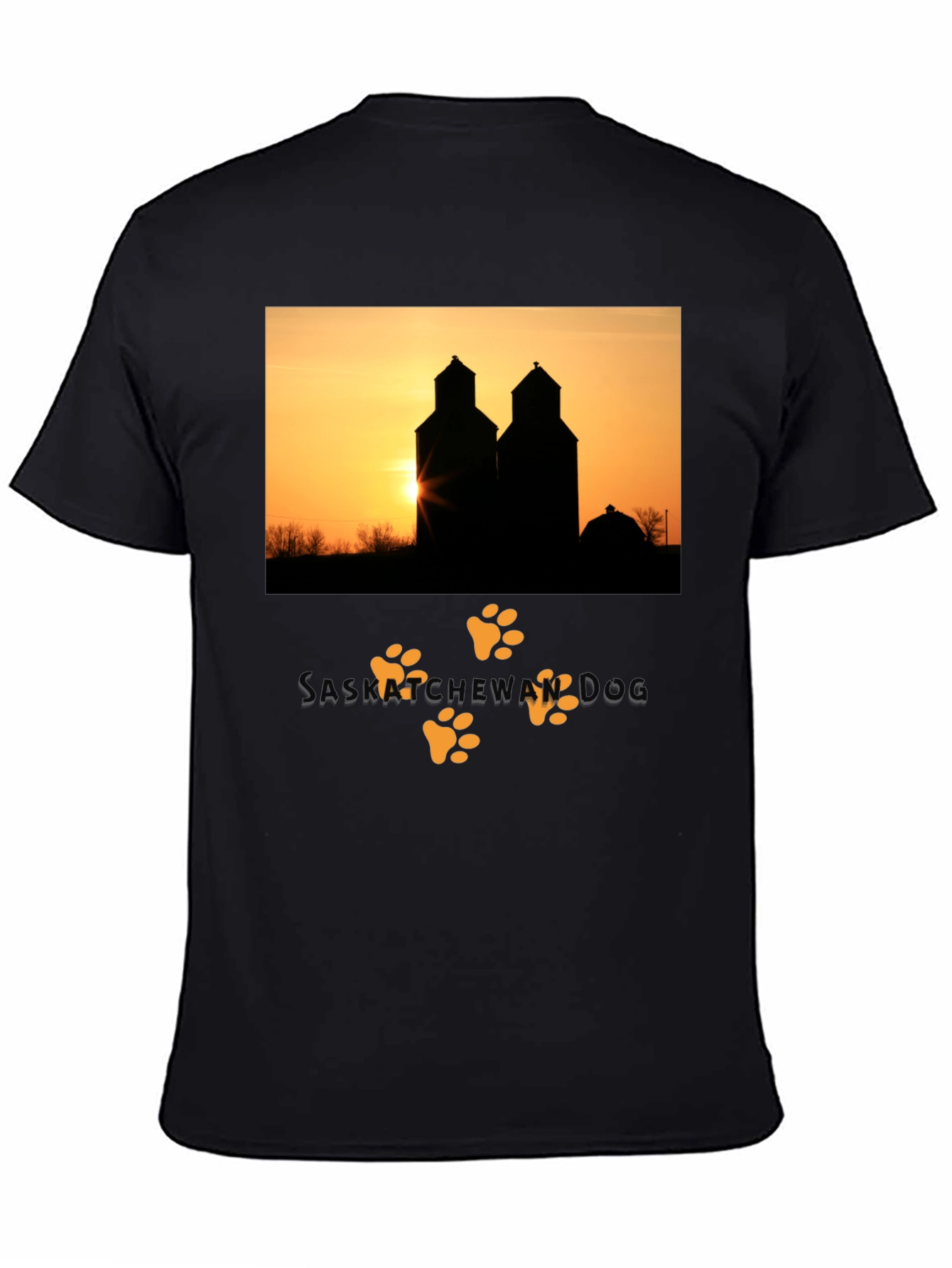 Black Saskatchewan Sunset Silhouette Tee view 4
