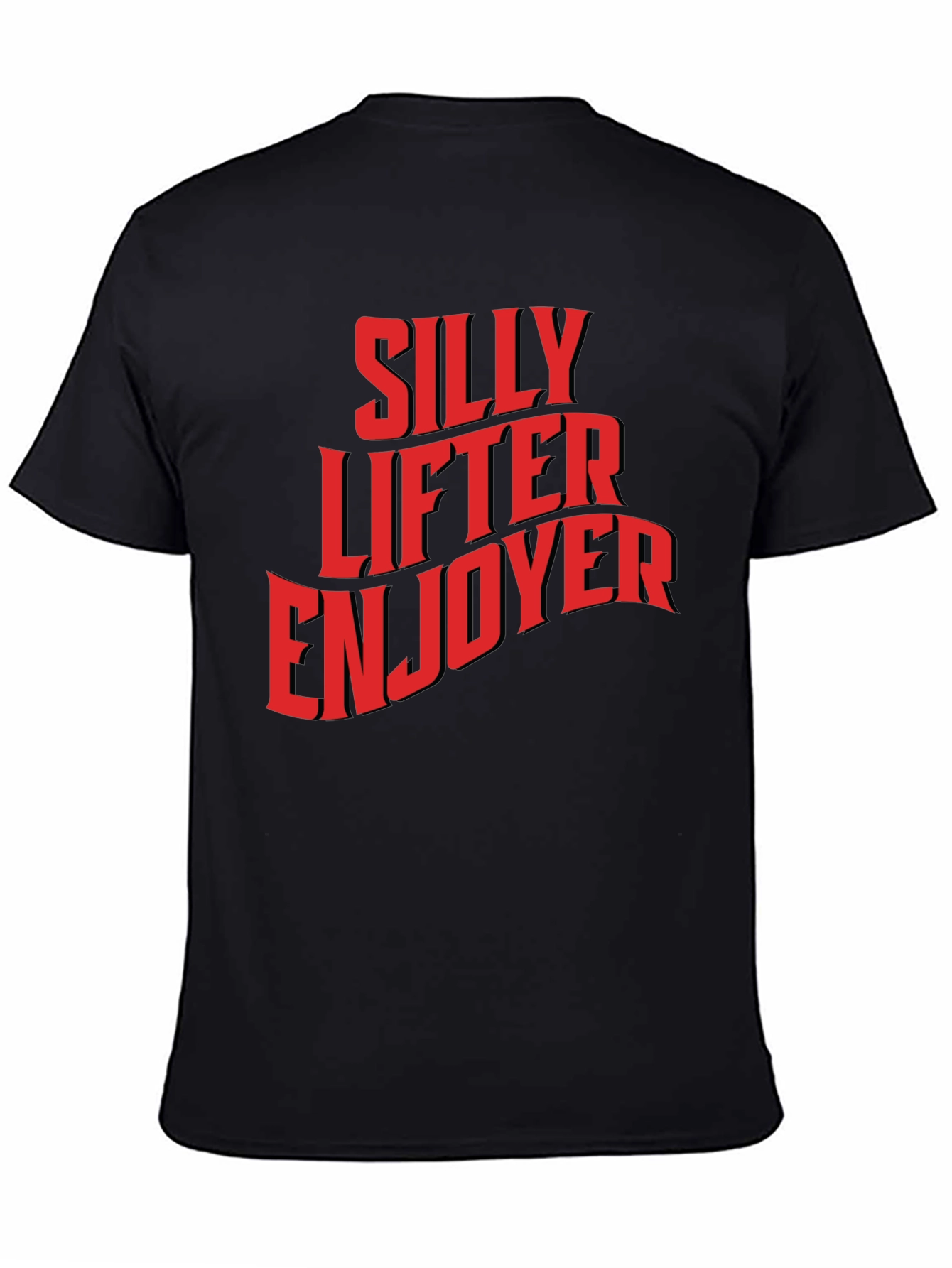 Black Silly Lifter Enjoyer Graphic T-Shirt view 4