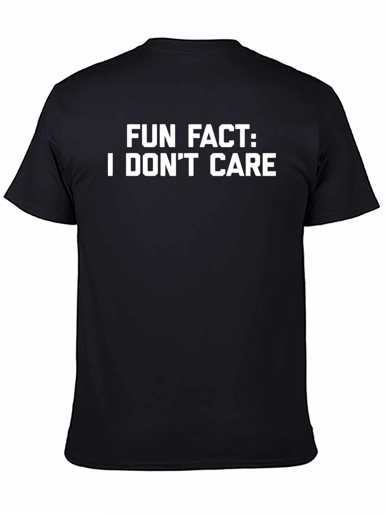 Black Fun Fact I Don't Care Black T-Shirt view 4