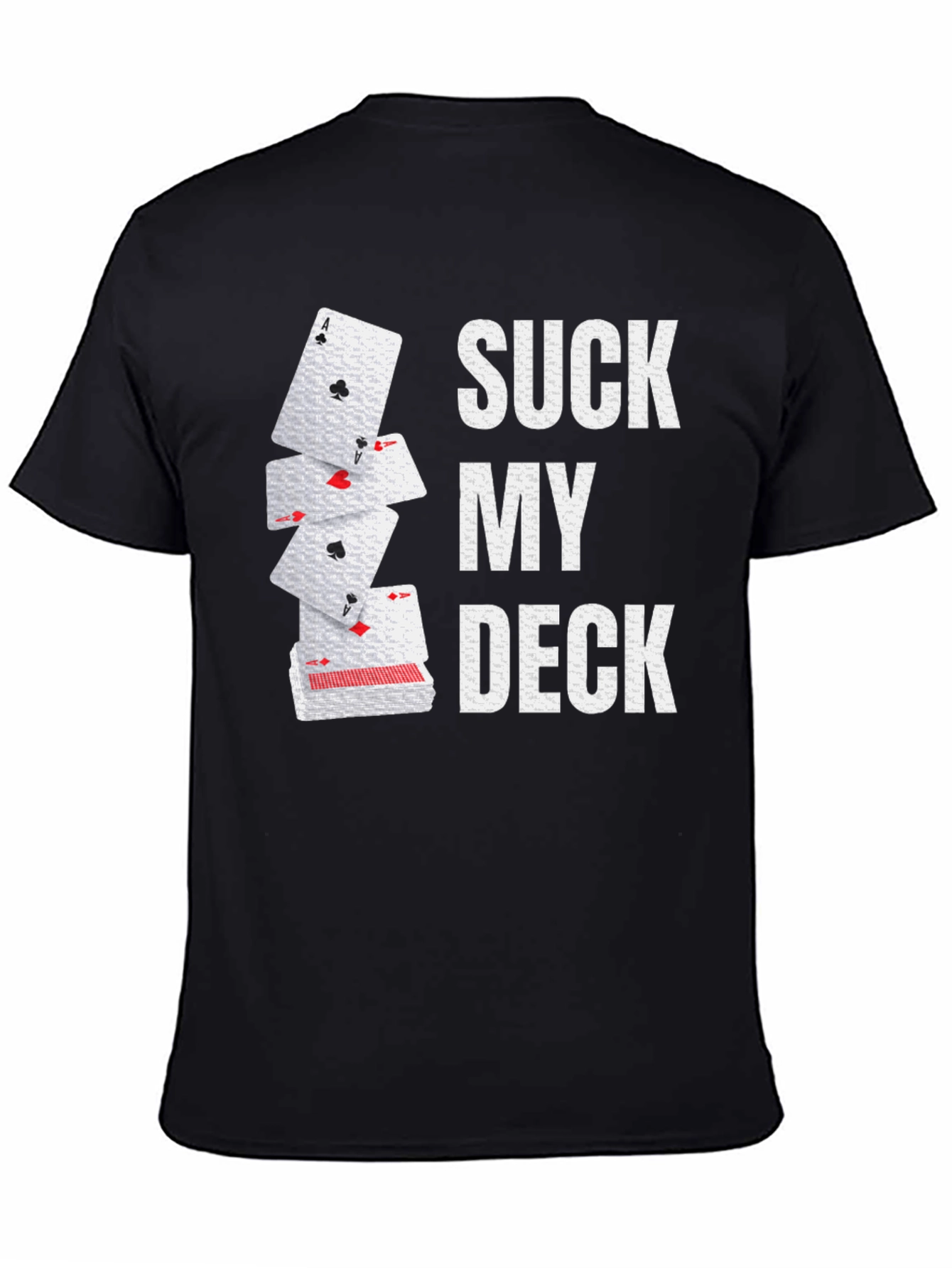 Black Suck My Deck Playing Card Graphic Novelty T-Shirt view 4