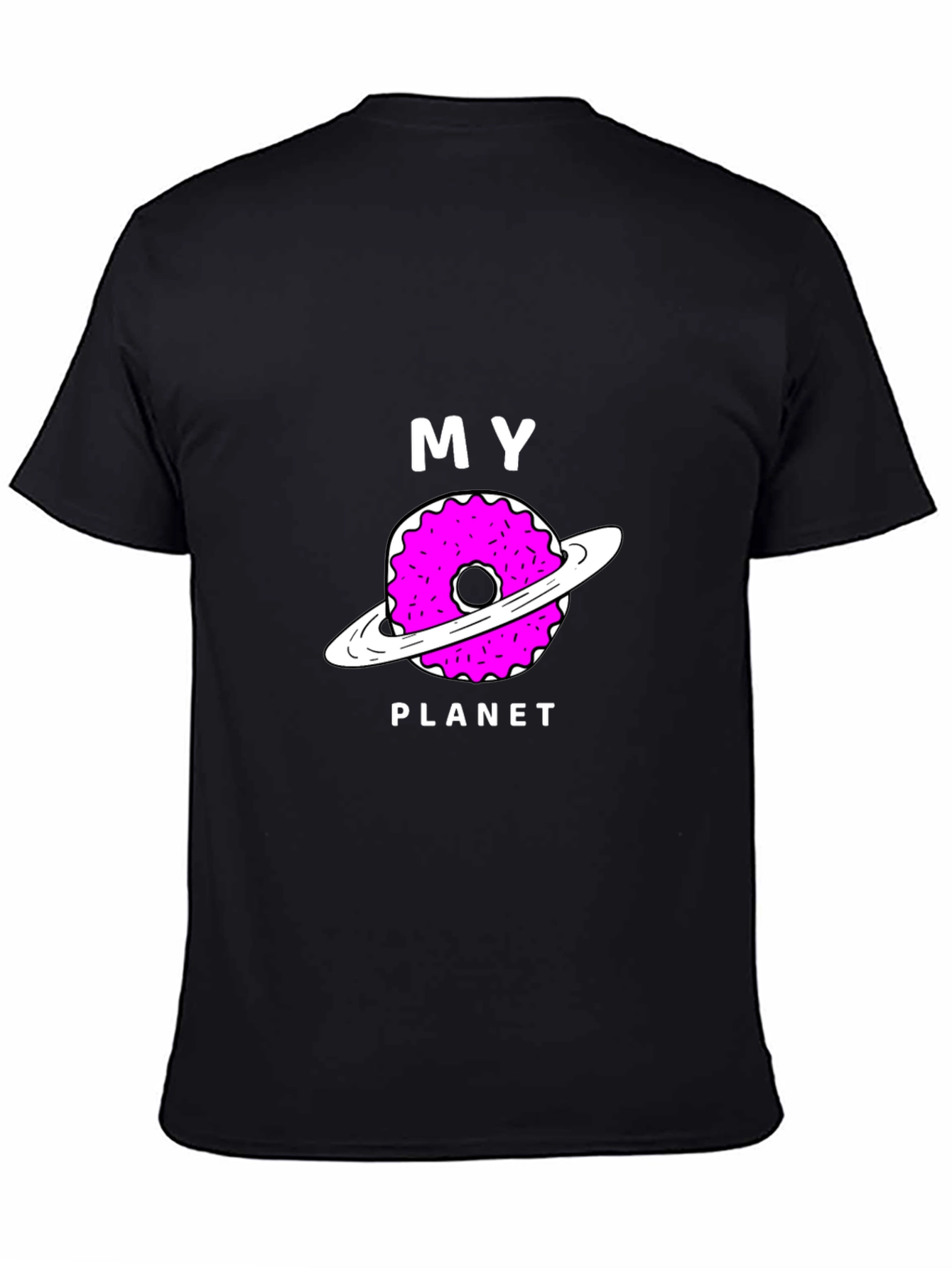 Black My Donut Planet Black Graphic T-Shirt view 4