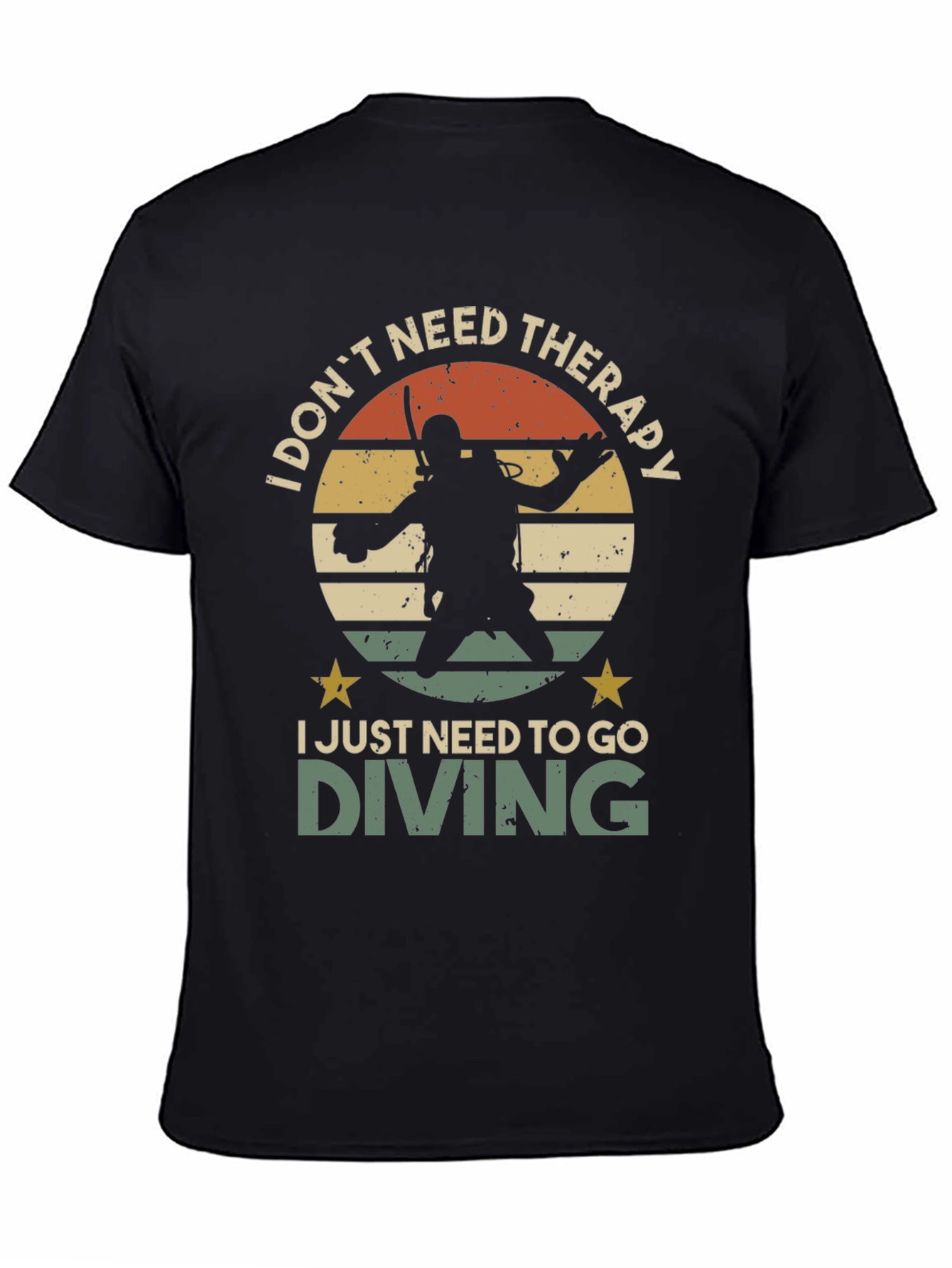 Black Diving Therapy Graphic T-Shirt view 4