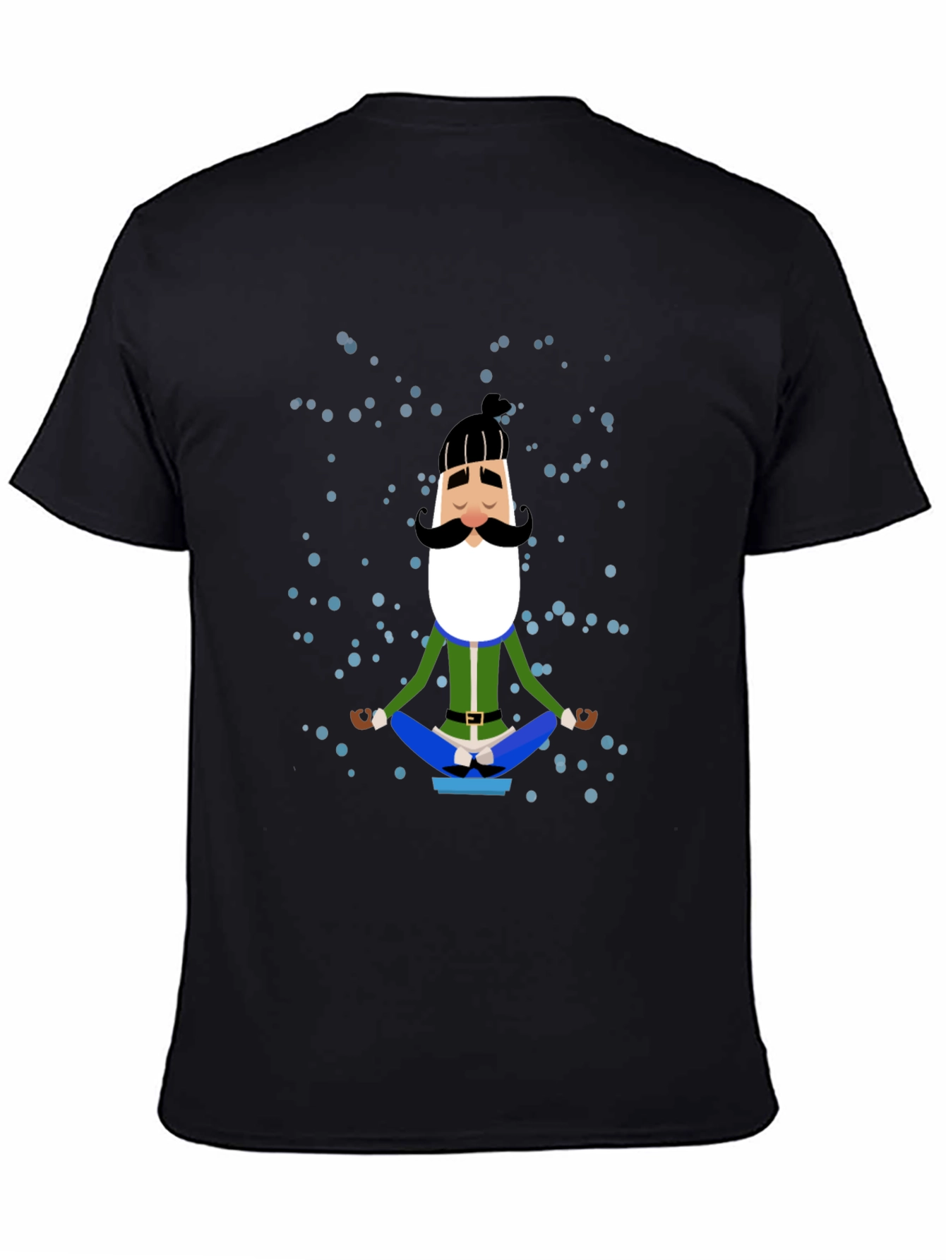 Black Meditating Man Cartoon Graphic Tee view 4