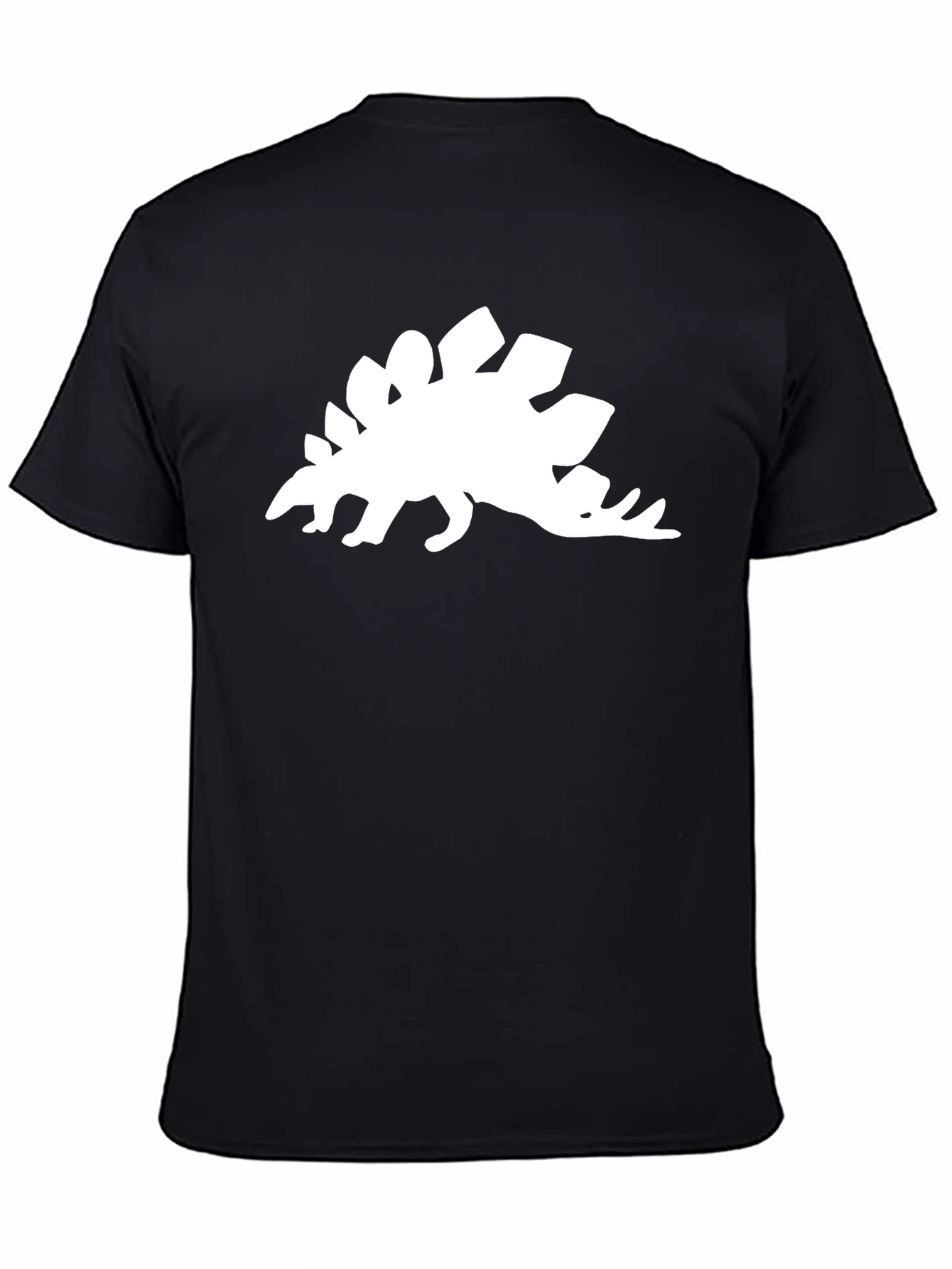 Black Stegosaurus Graphic Tee - Black Cotton Dinosaur Shirt view 4