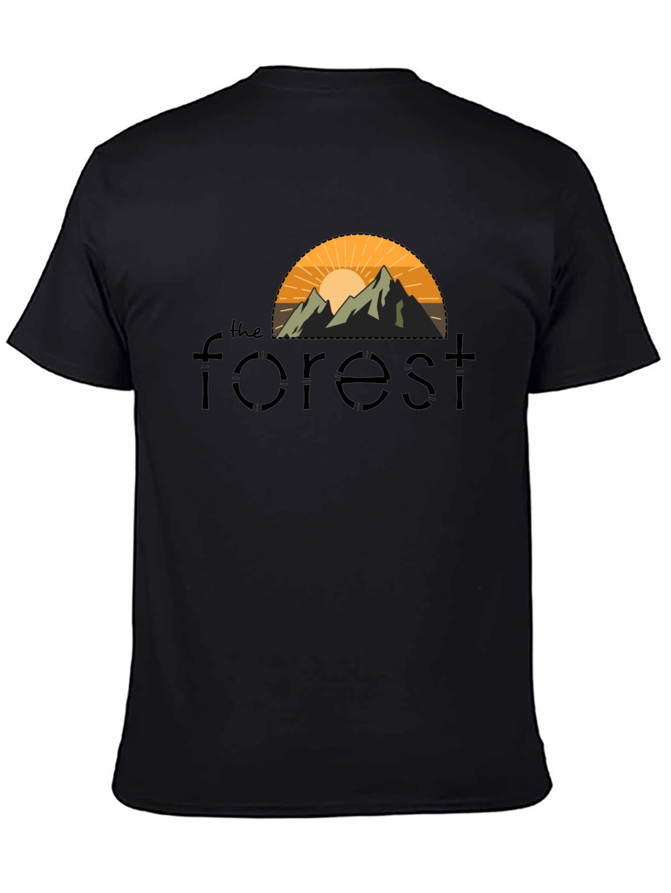 Black The Forest Graphic Tee - Nature Inspired Design view 4