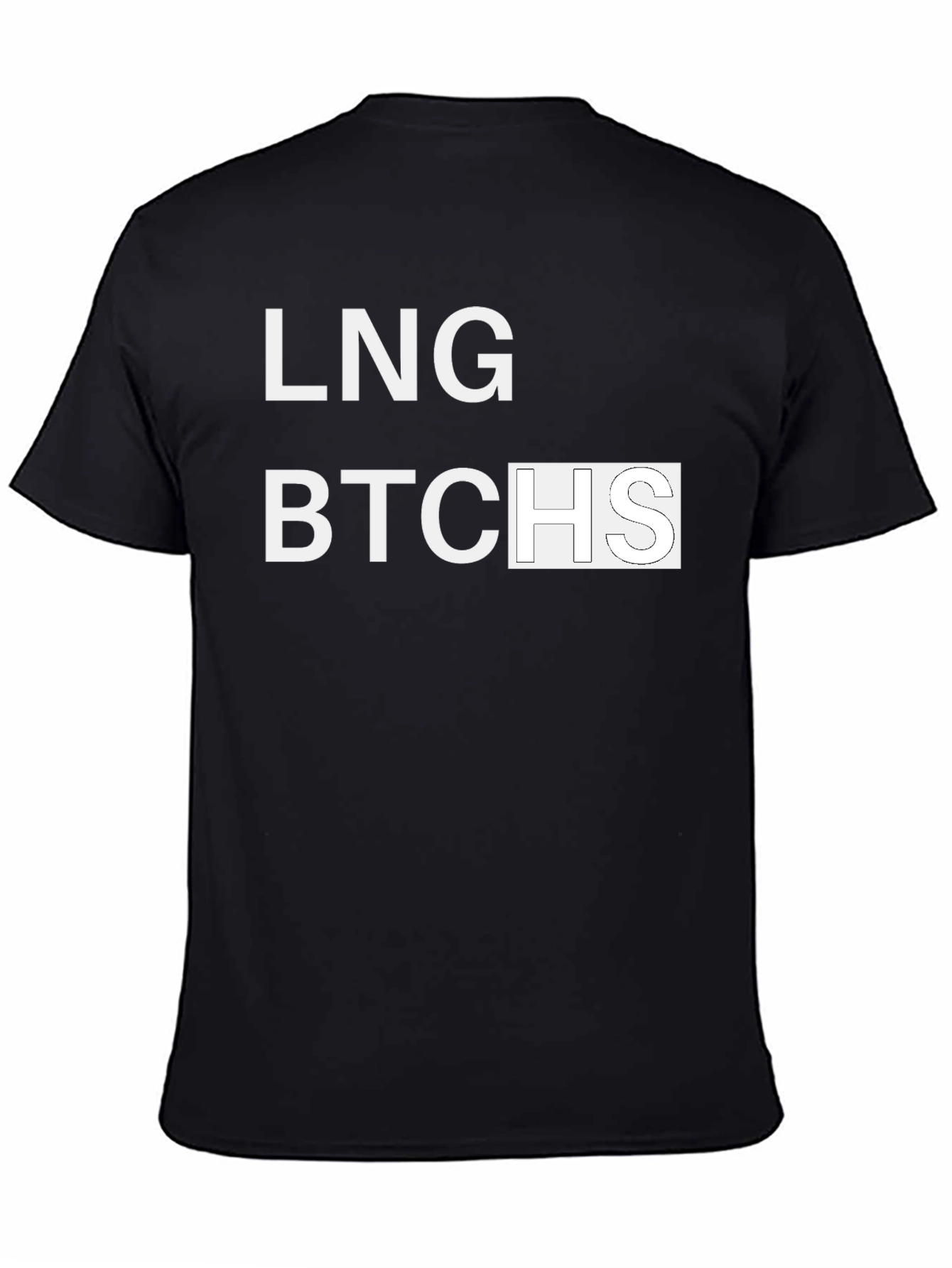 Black LNG BTCHS Graphic Tee - Funny Men's Black T-Shirt view 4