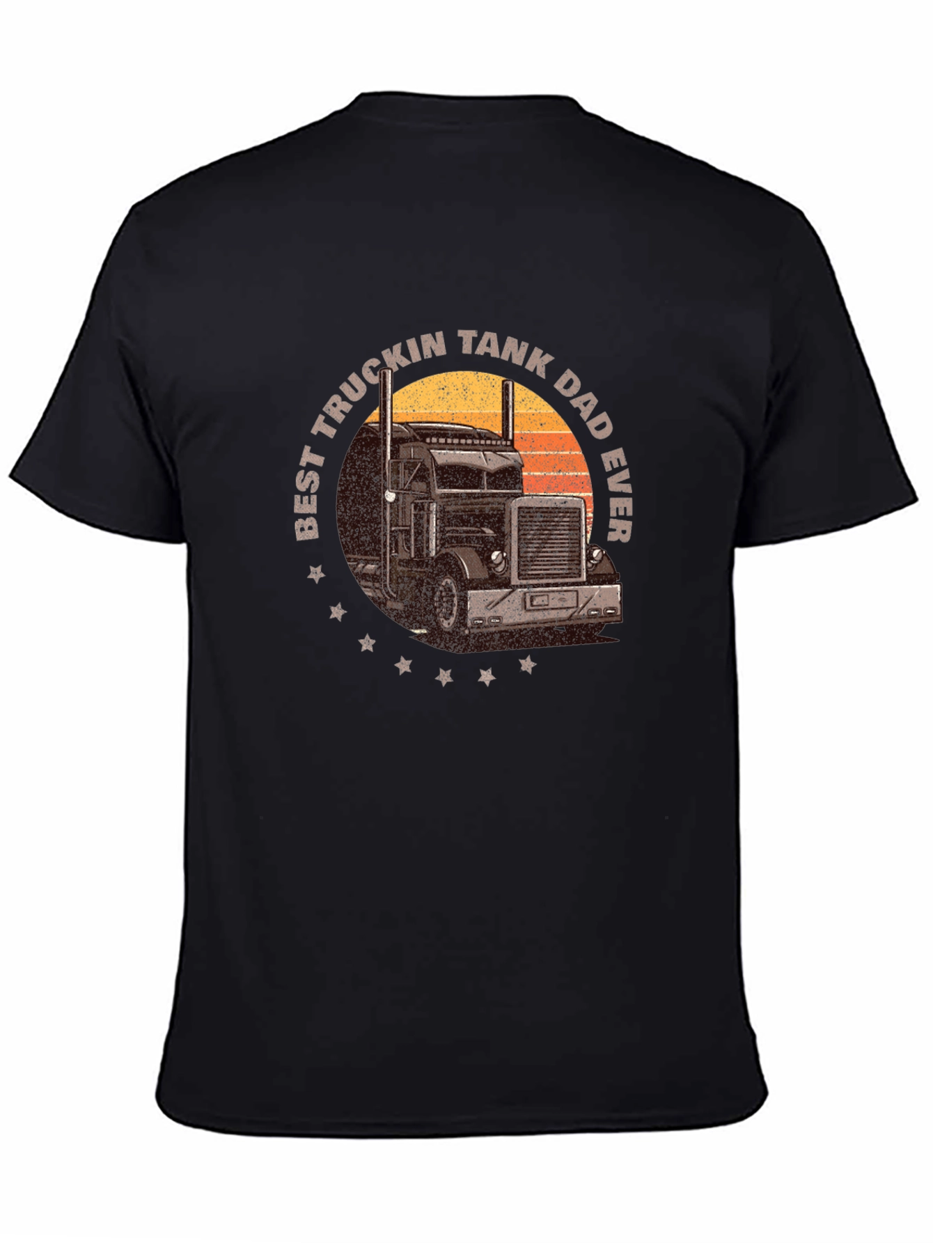 Black Best Truckin Tank Dad Ever T-Shirt view 4