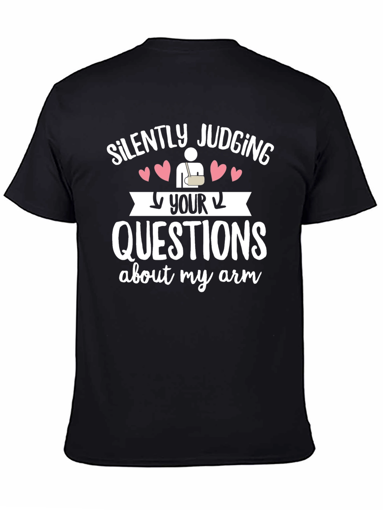 Black Silently Judging Your Arm Questions Graphic Tee view 4