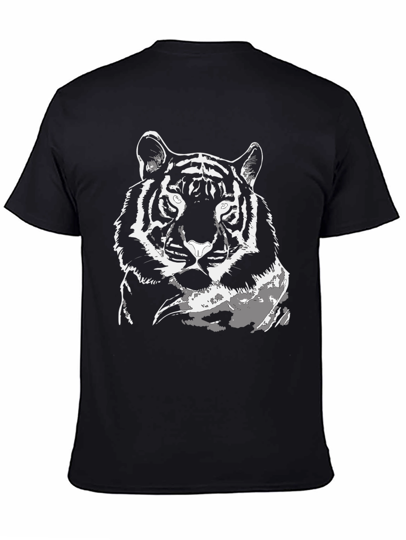 Black Tiger Graphic Print Black T-Shirt view 4