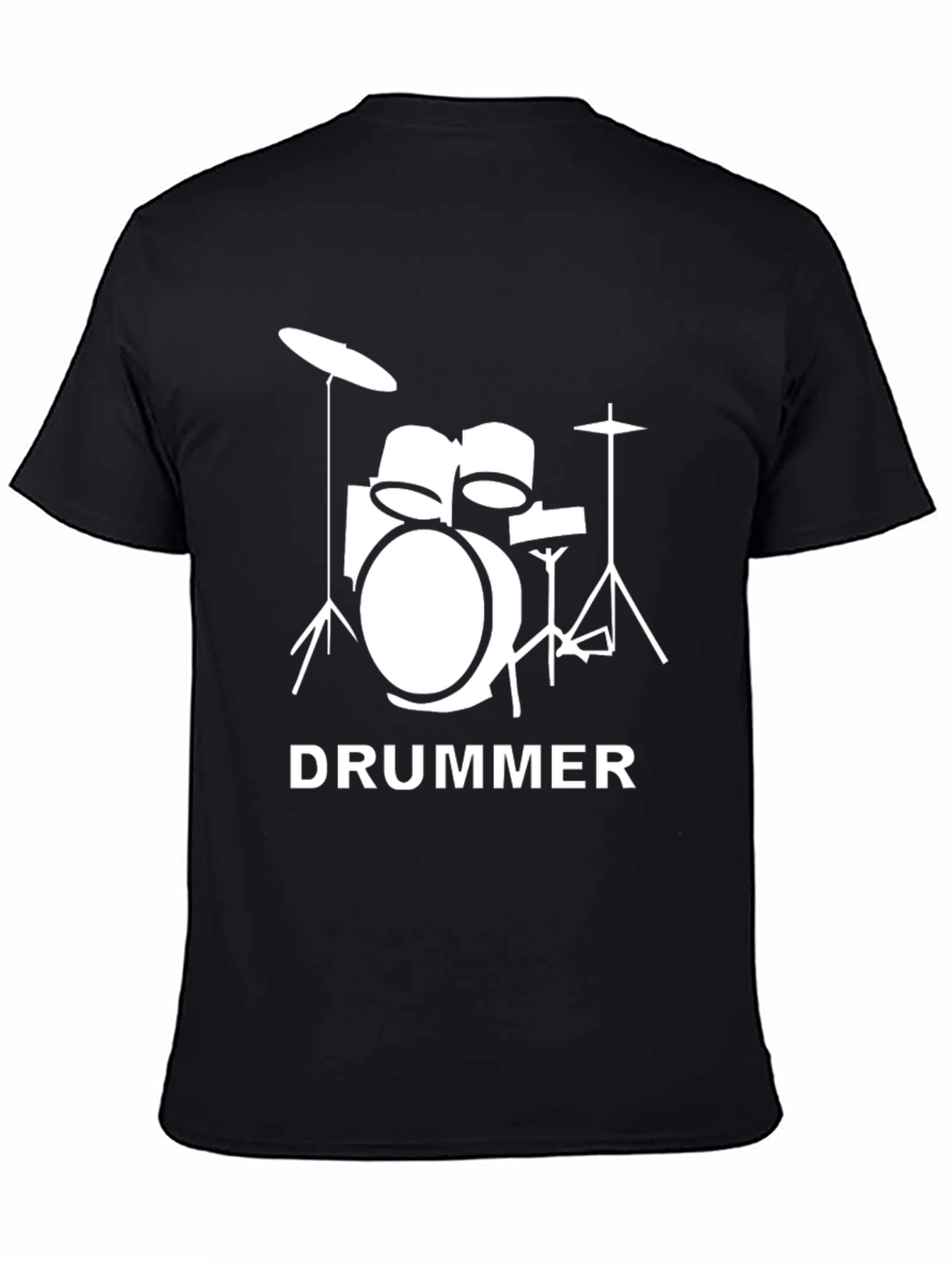 Black Drummer T-Shirt - Music Lover's Tee view 4