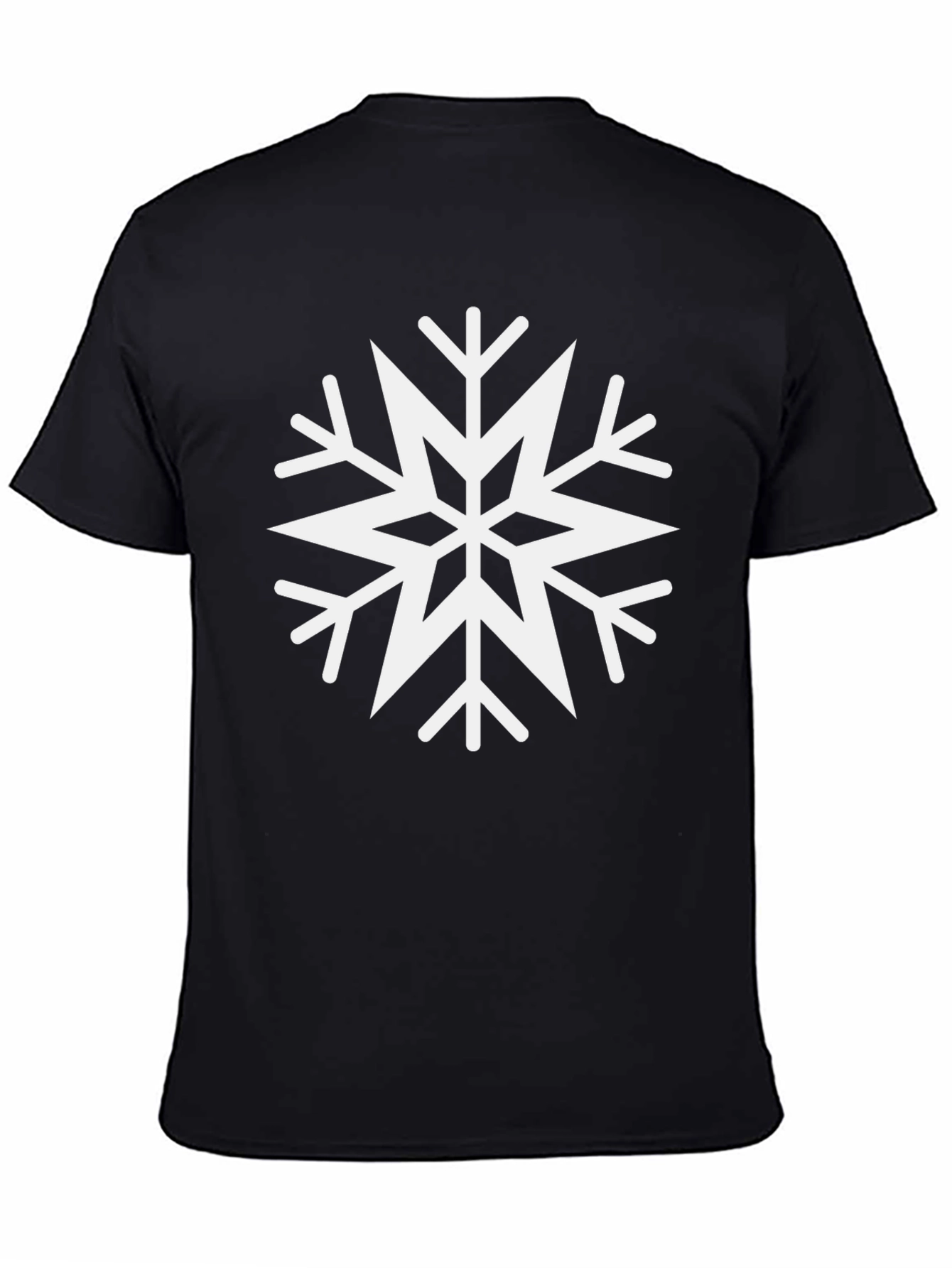 Black Snowflake Graphic Black T-Shirt view 4