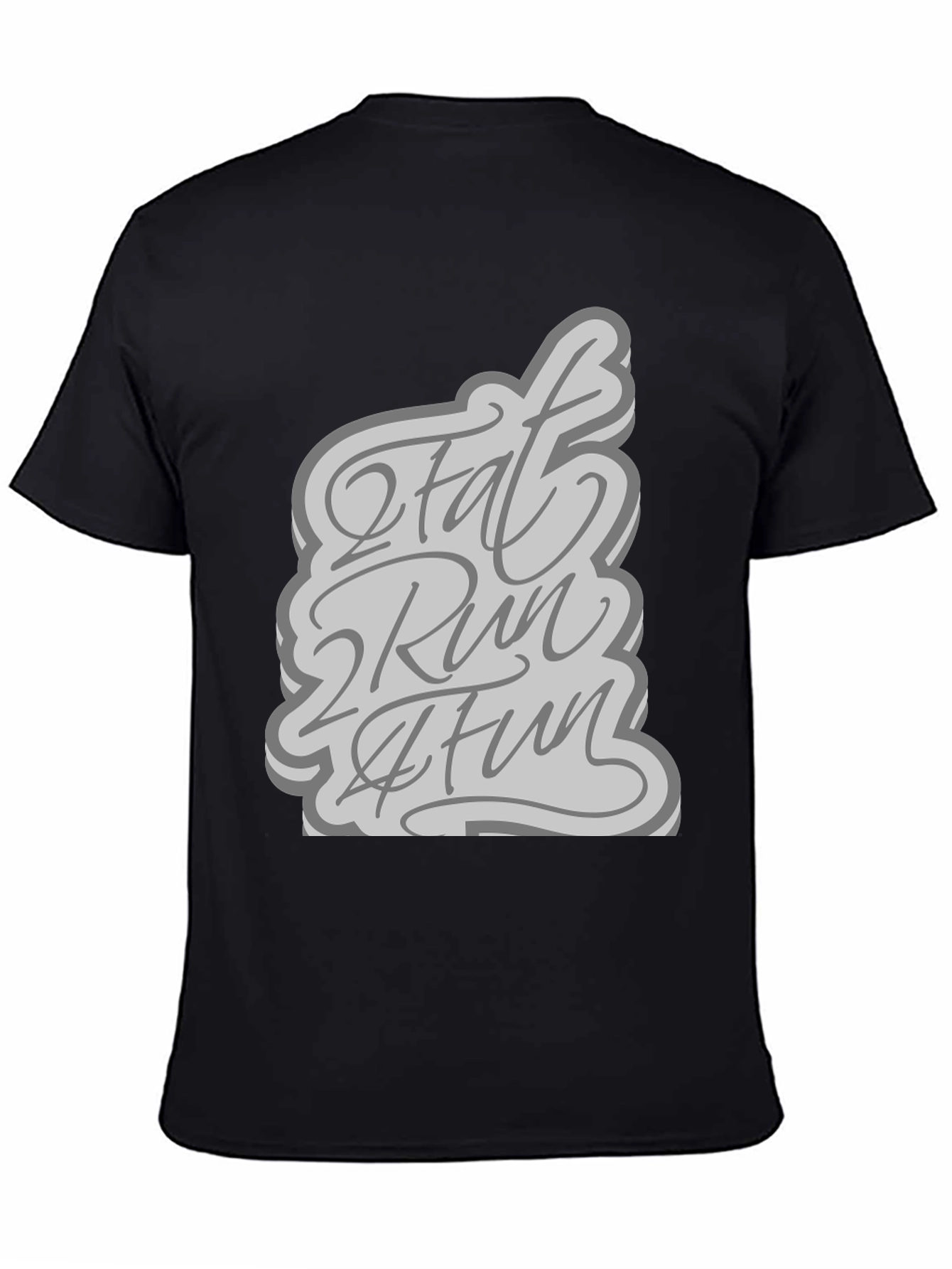 Black 2 Fat 2 Run 4 Fun Graphic Tee - Black view 4