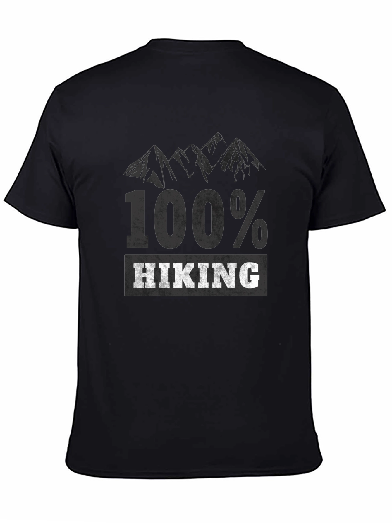 Black 100% Hiking Graphic T-Shirt - Outdoor Adventure view 4