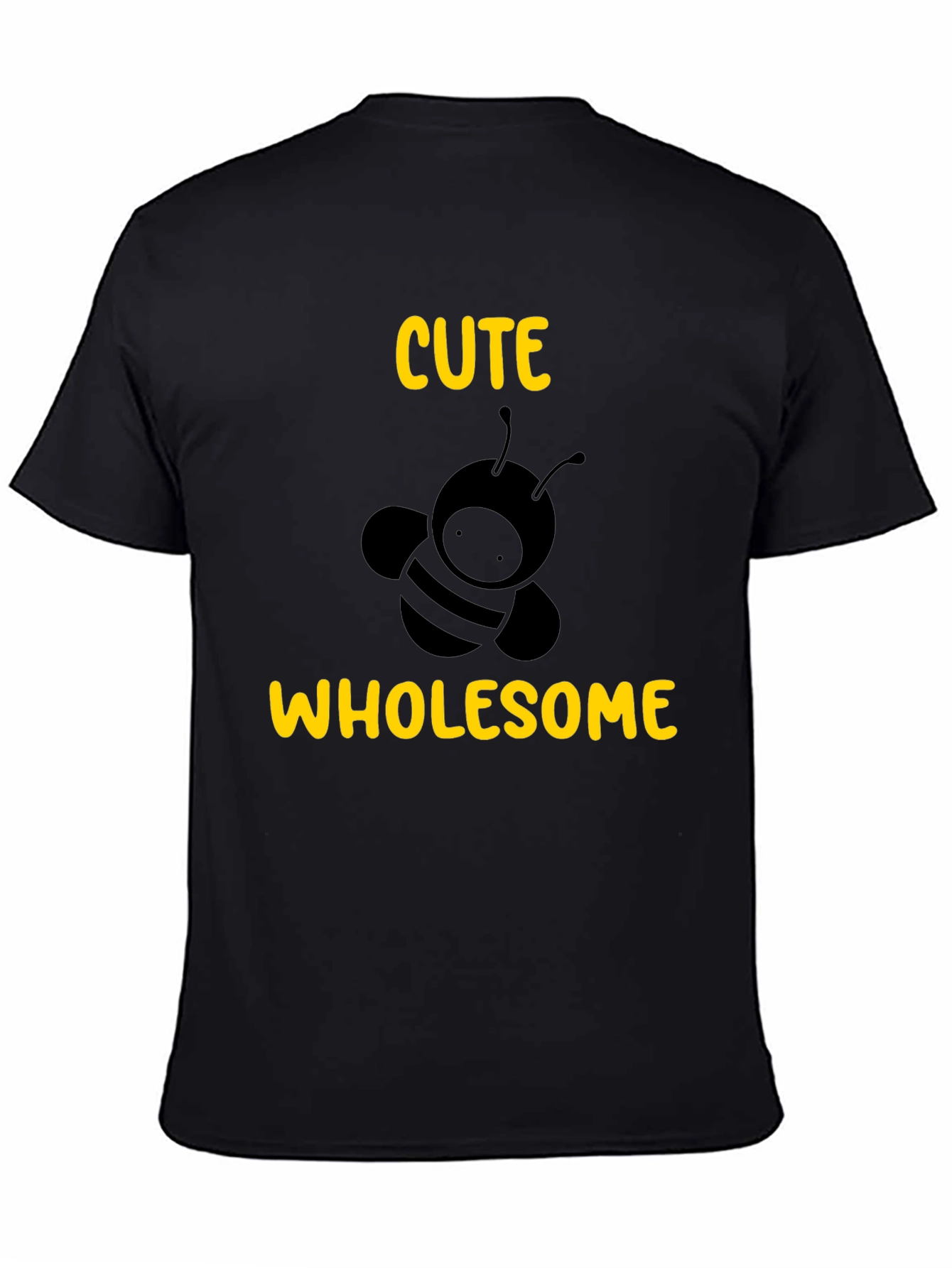 Black Cute Wholesome Bee Graphic Tee - Black T-Shirt view 4