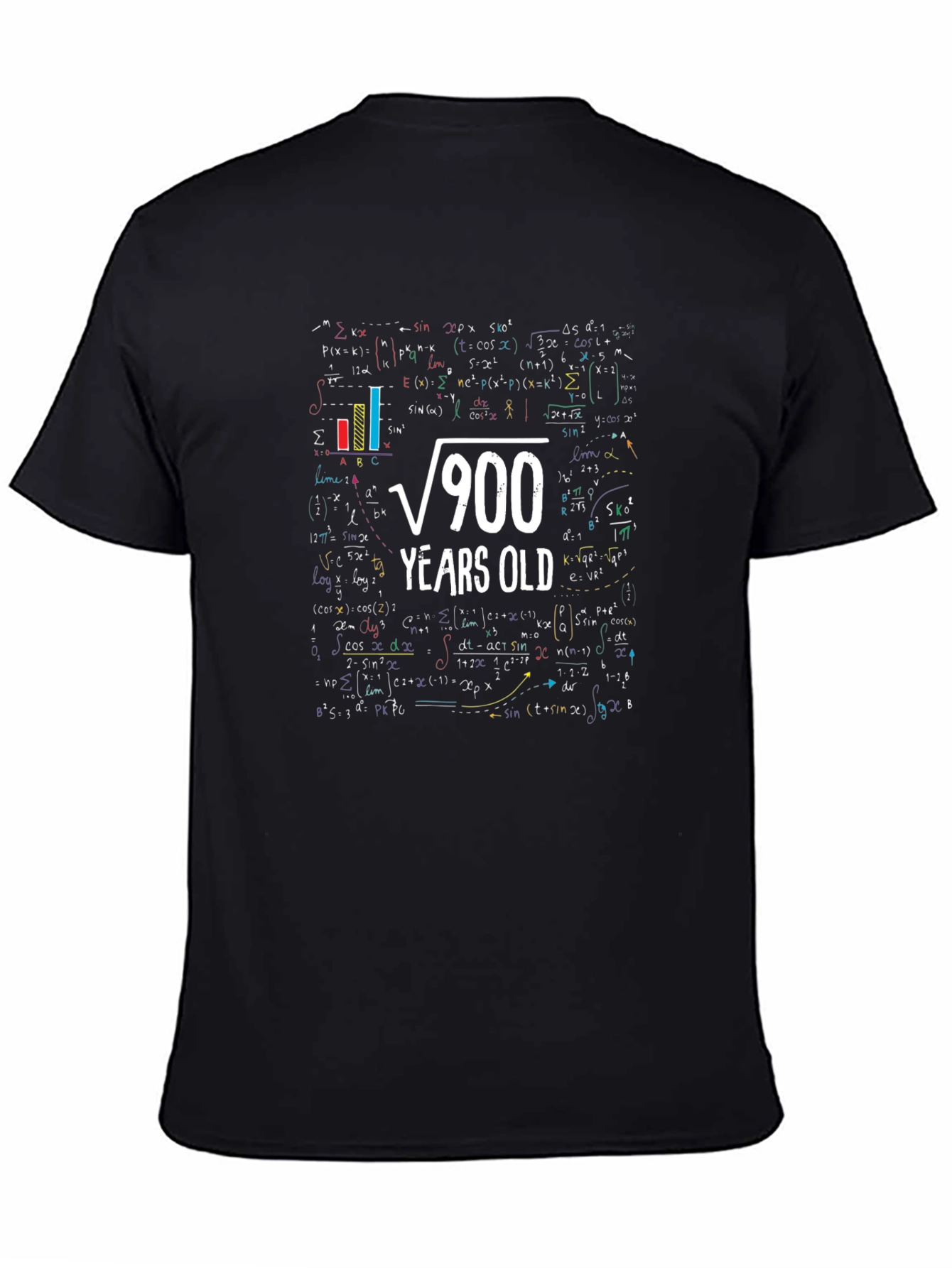 Black Funny Math T-Shirt: Square Root of 900 - 30 Years Old view 4