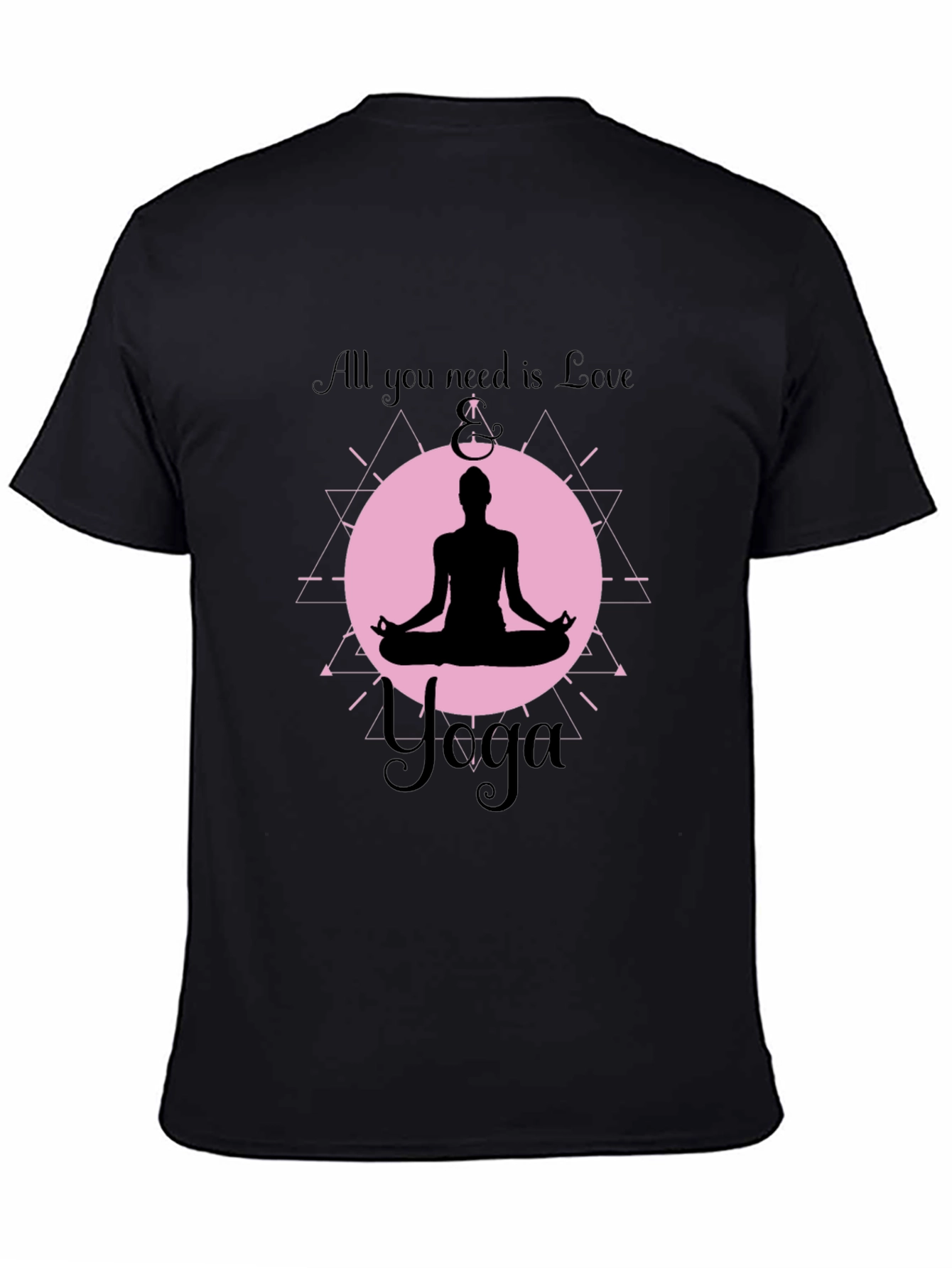 Black Yoga Love Graphic T-Shirt - Meditate in Style view 4