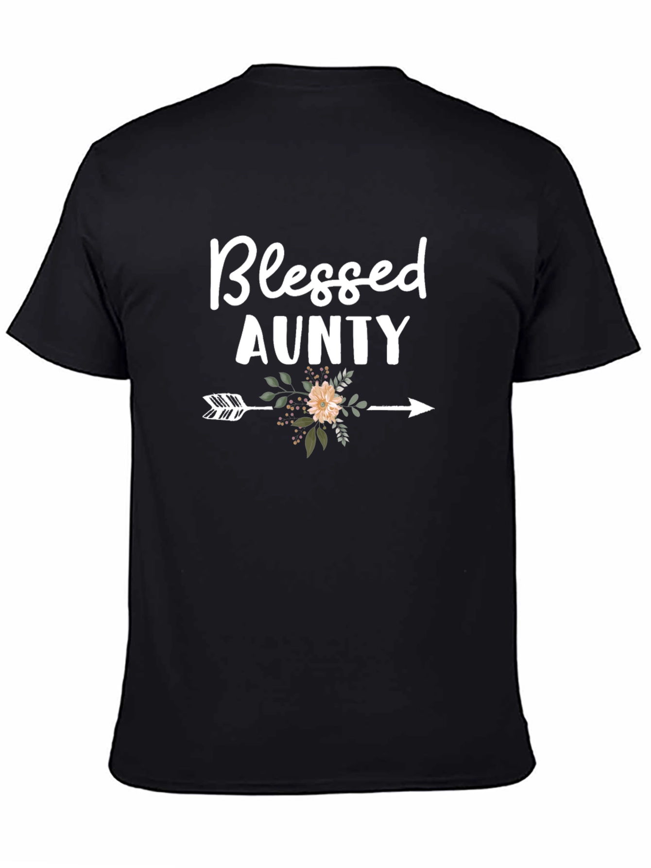 Black Blessed Aunty Arrow Graphic T-Shirt view 4