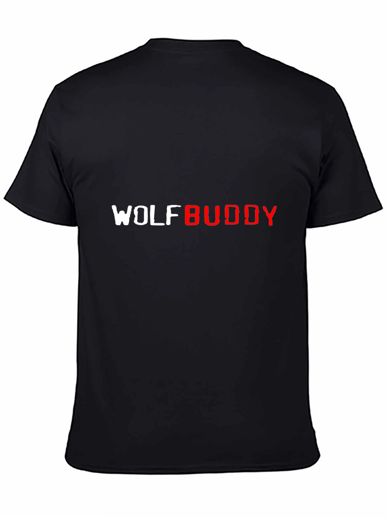 Black Wolf Buddy Graphic Tee - Black Casual T-Shirt view 4