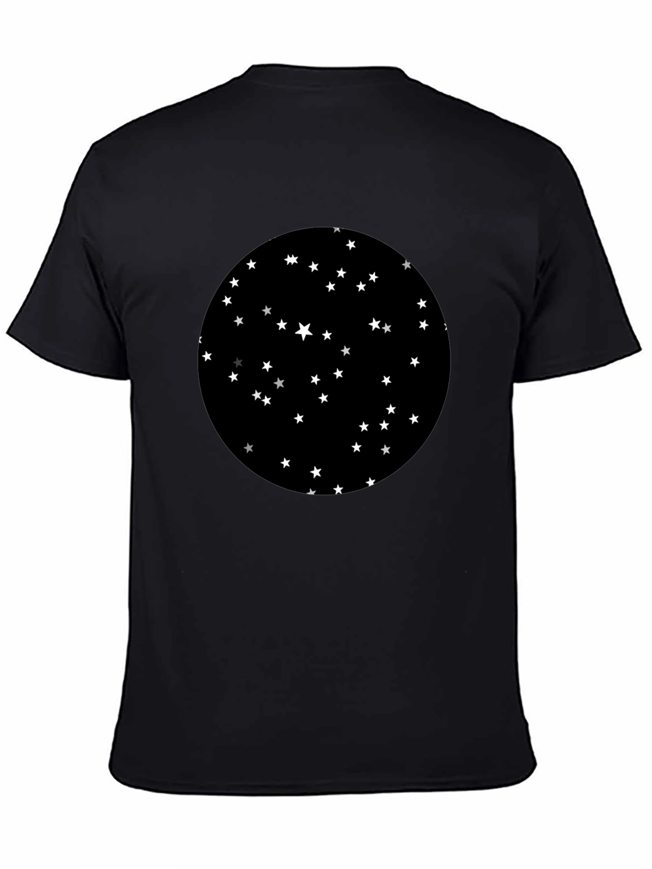 Black Starry Night Graphic Black T-Shirt view 4
