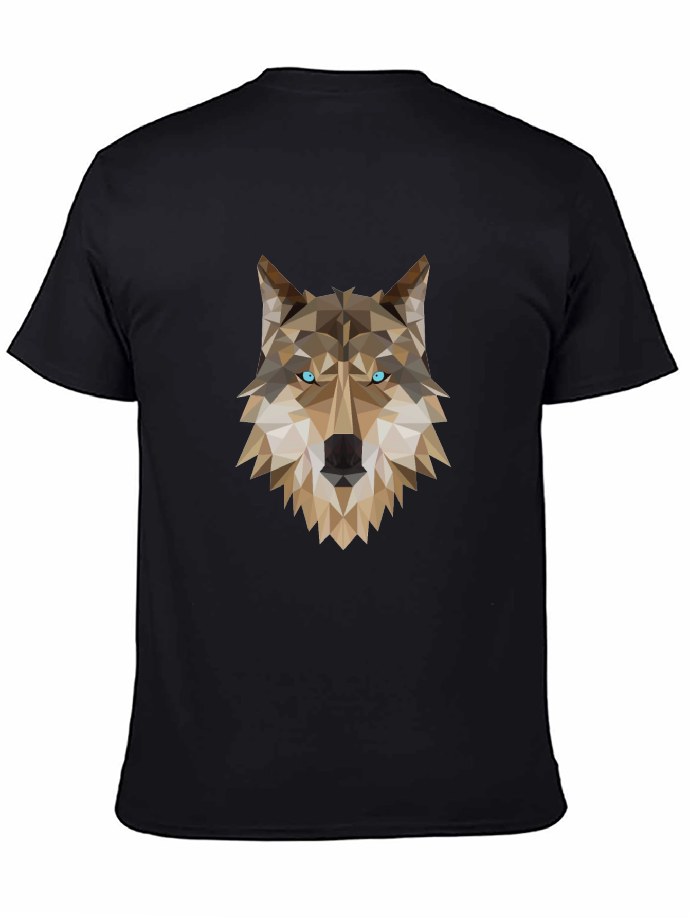 Black Geometric Wolf Graphic Tee - Black view 4