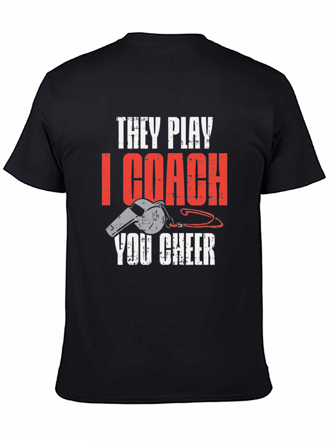 Black They Play I Coach You Cheer T-Shirt view 4
