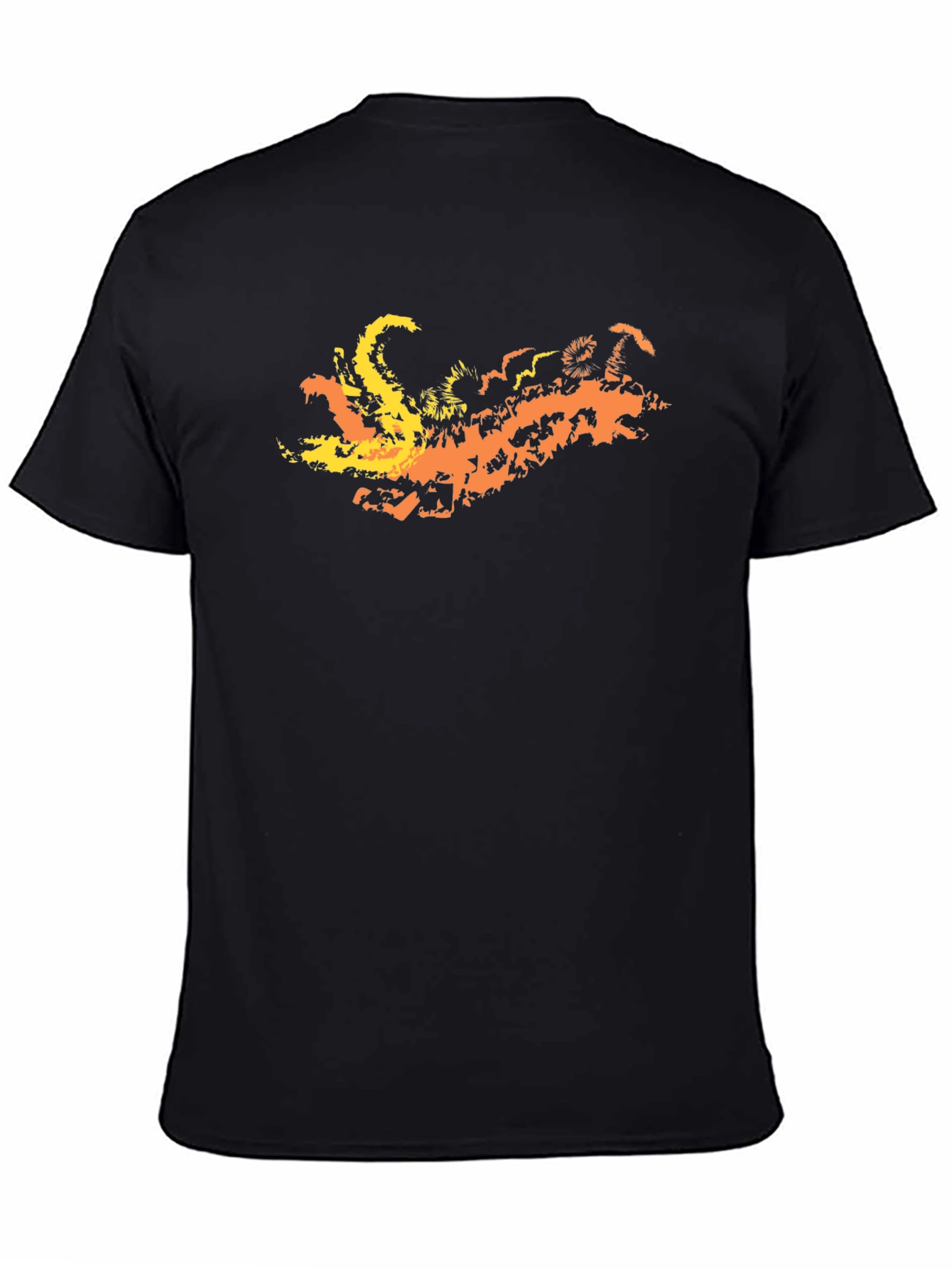Fiery Dragon Graphic Tee - Black Cotton Blend T-Shirt - 4