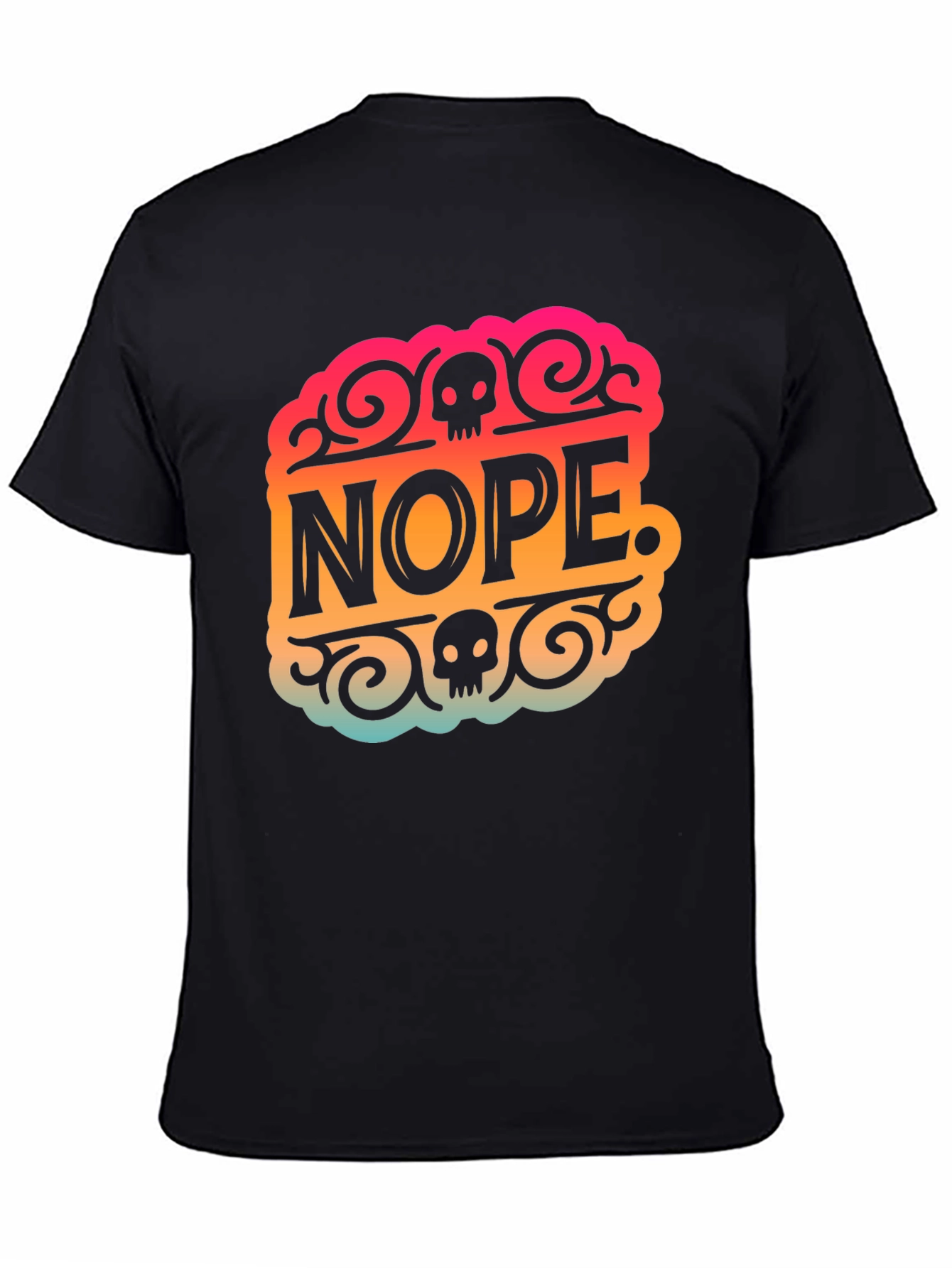 Black Nope Skull Graphic T-Shirt view 4