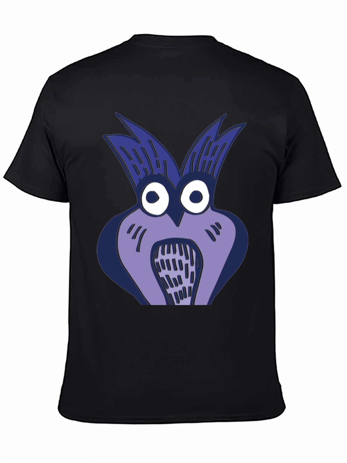 Black Whimsical Owl Graphic Tee - Unique Cartoon Design view 4
