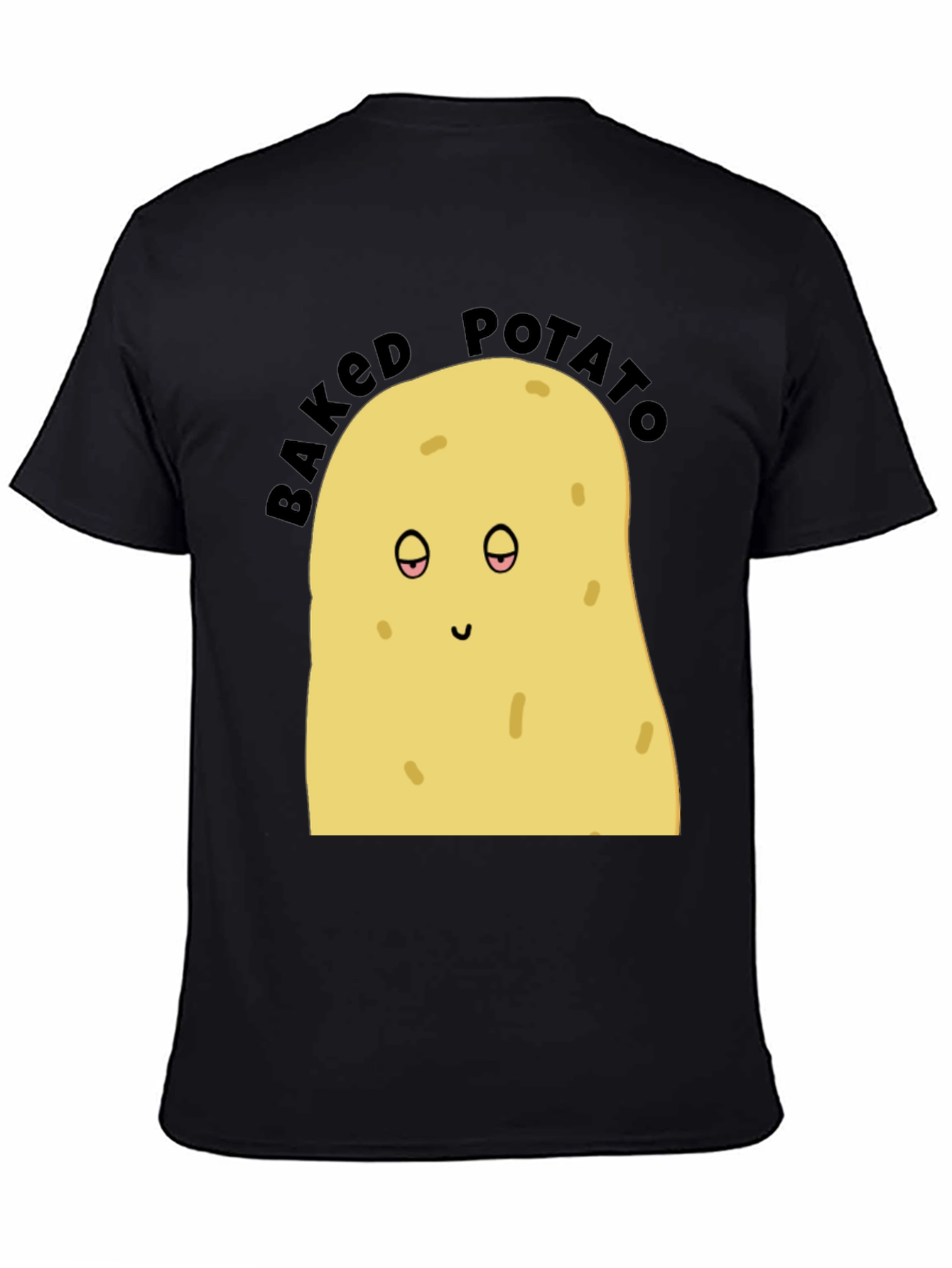 Black Baked Potato Graphic Tee - Funny Food Shirt view 4