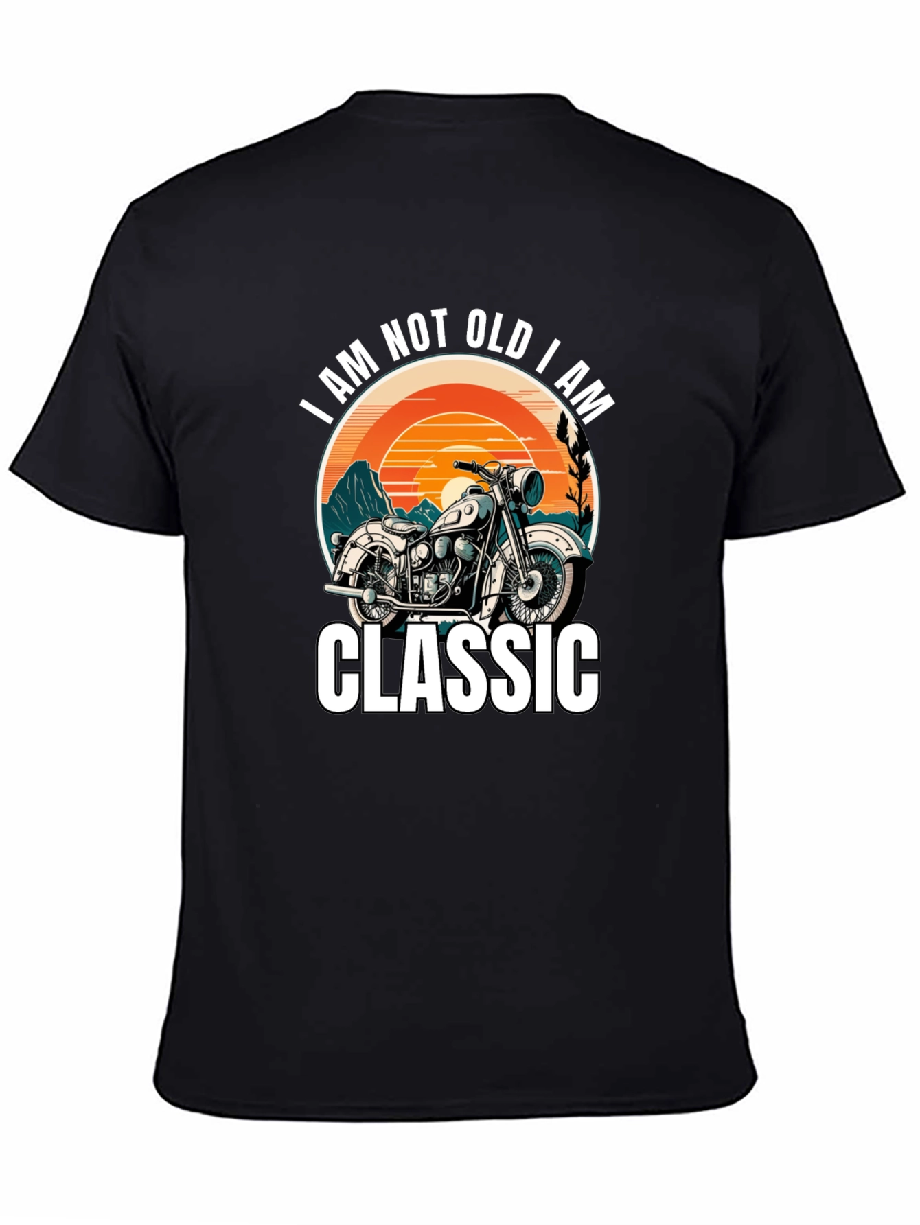 Black Classic Motorcycle T-Shirt - I Am Not Old view 4