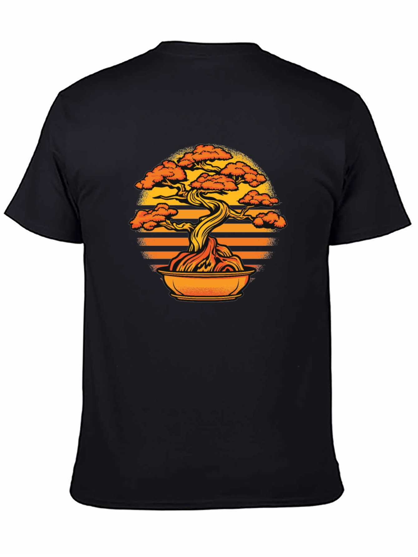 Black Bonsai Sunset Graphic Tee - Black view 4