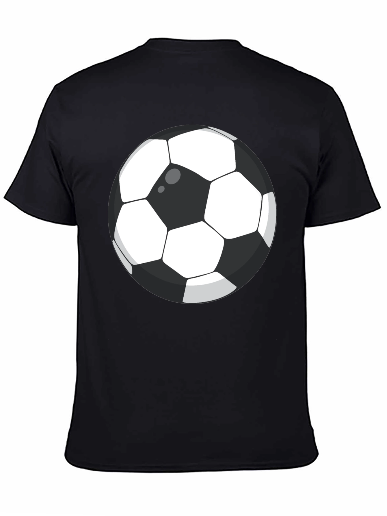 Black Soccer Ball Graphic T-Shirt - Casual Cotton Tee view 4