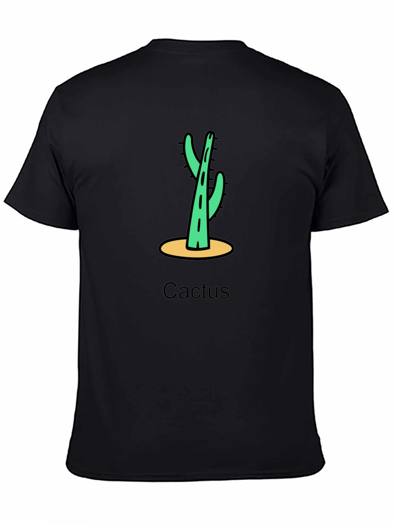 Black Cactus Graphic Tee - Casual Desert Style view 4