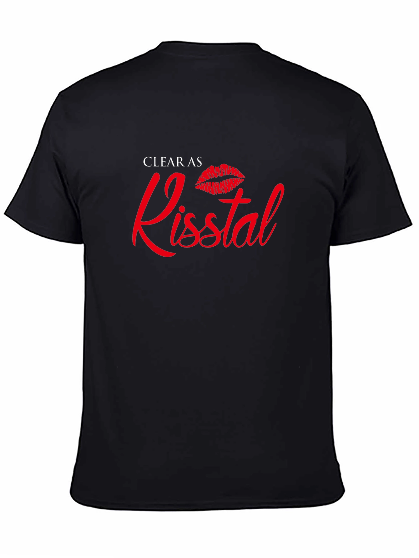 Black Clear as Kisstal Funny Lip Print Graphic Tee view 4