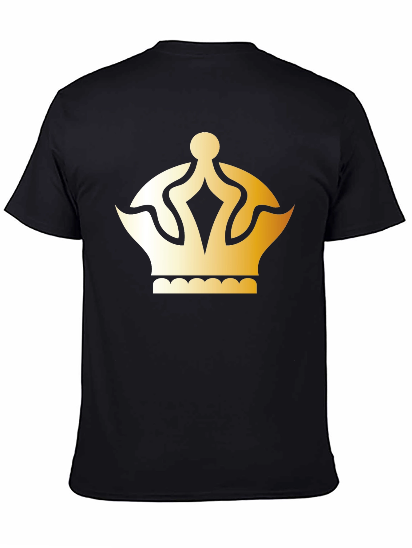Black Gold Crown Graphic T-Shirt - Classic Style view 4