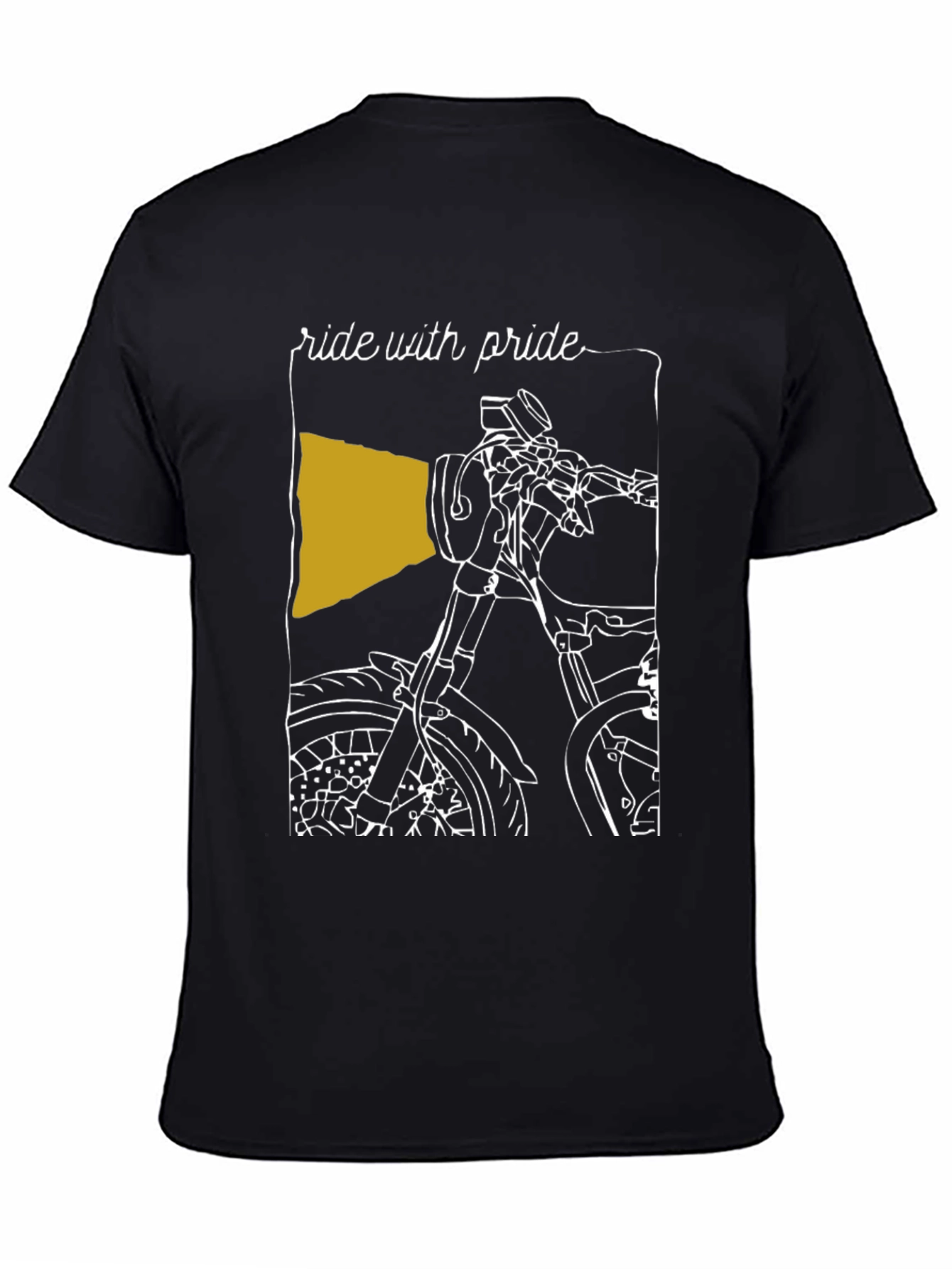 Black Ride with Pride T-Shirt - Motorcycle Design view 4