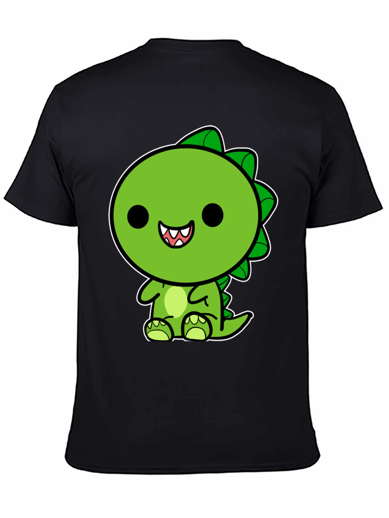 Black Cute Kawaii Dinosaur Graphic T-Shirt view 4