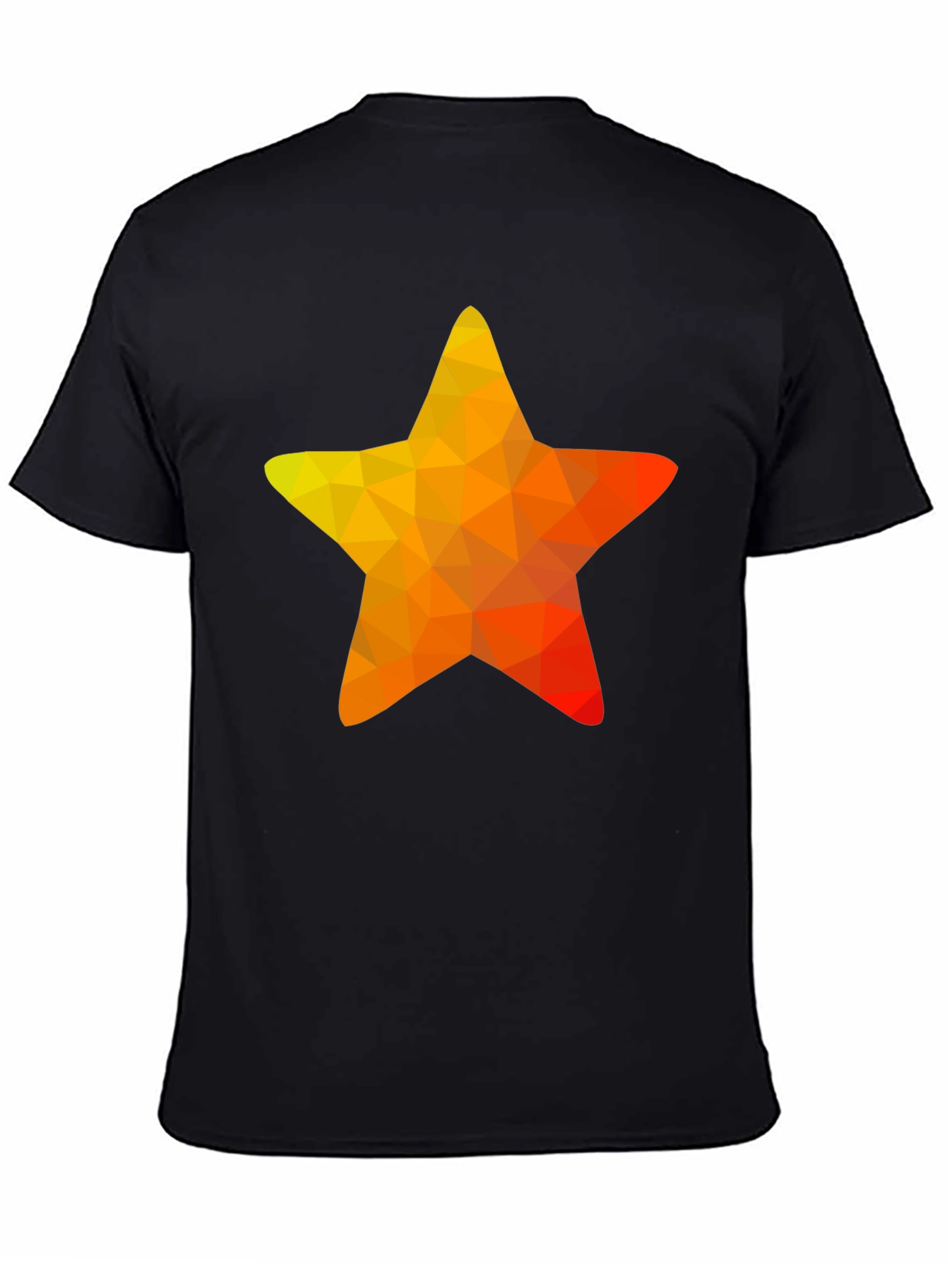 Black Geometric Star Graphic Tee - Casual Black T-Shirt view 4