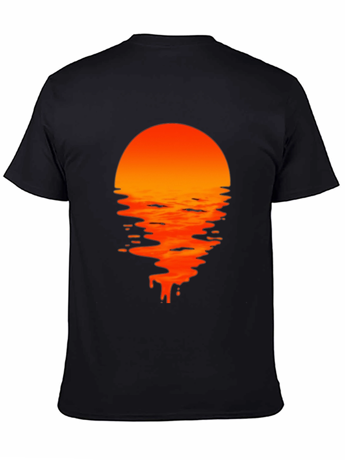 Black Sunset Drip Graphic Tee - Black view 4