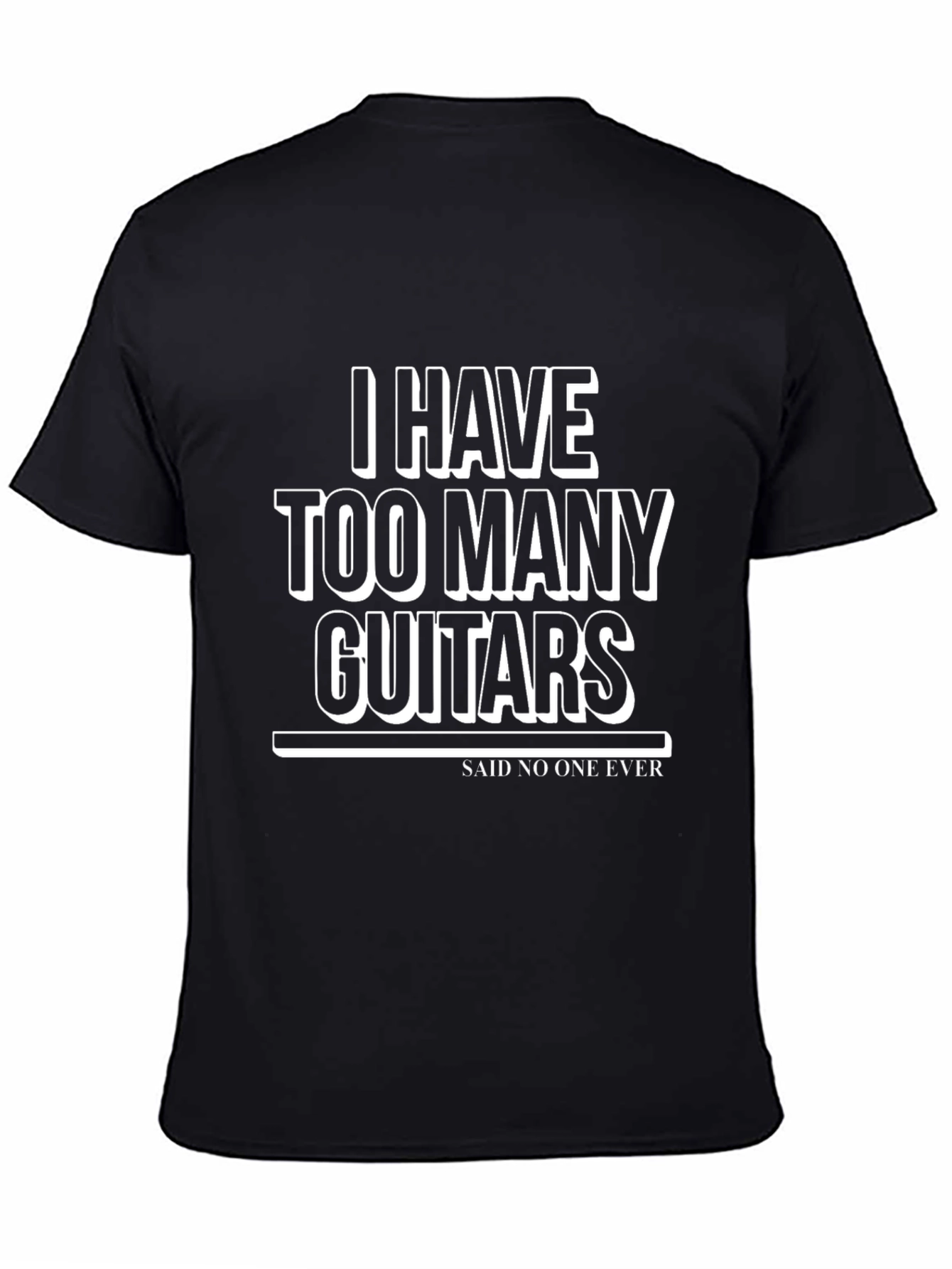 Black I Have Too Many Guitars T-Shirt - Funny Musician Tee view 4