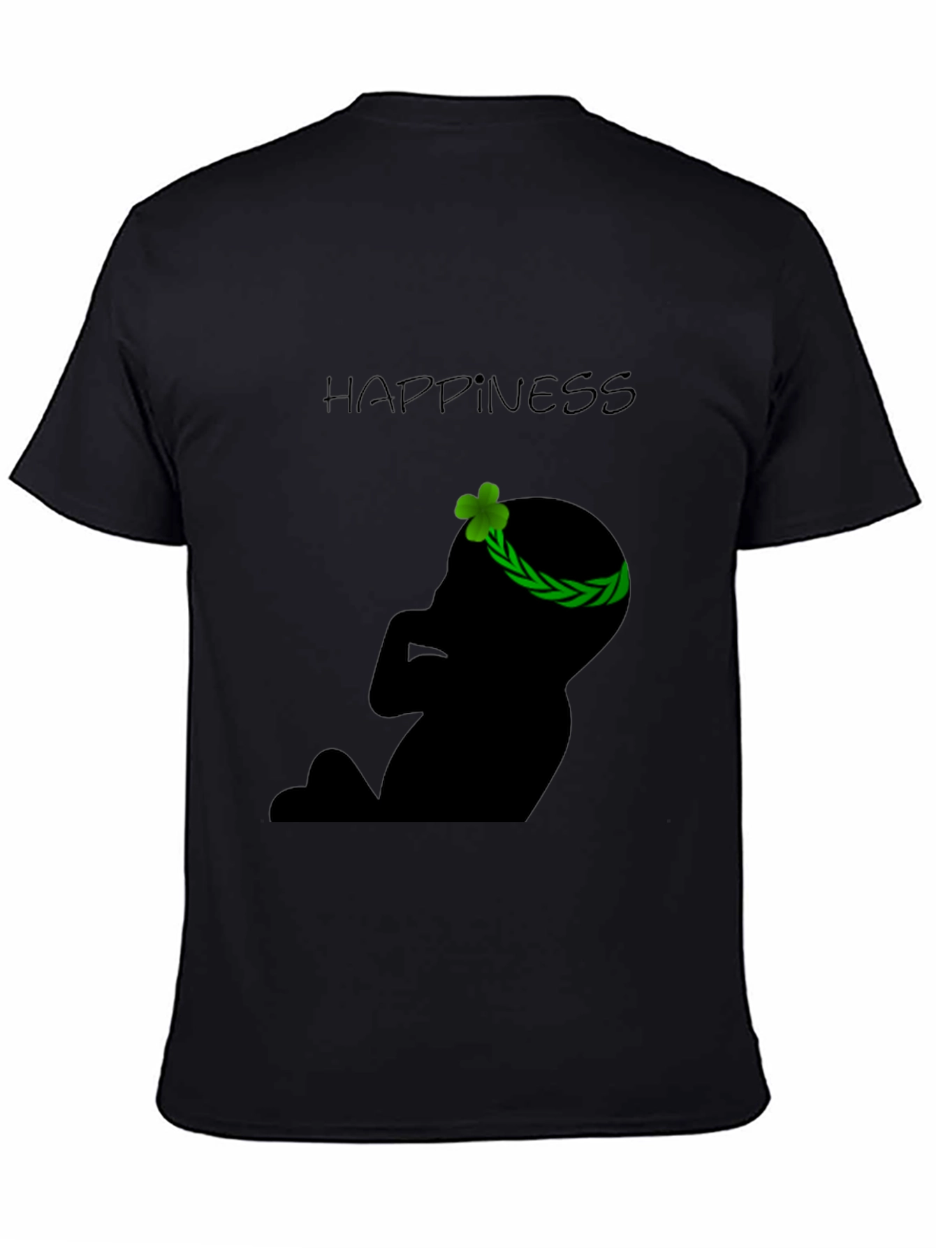 Black Happiness Baby Silhouette Black T-Shirt view 4