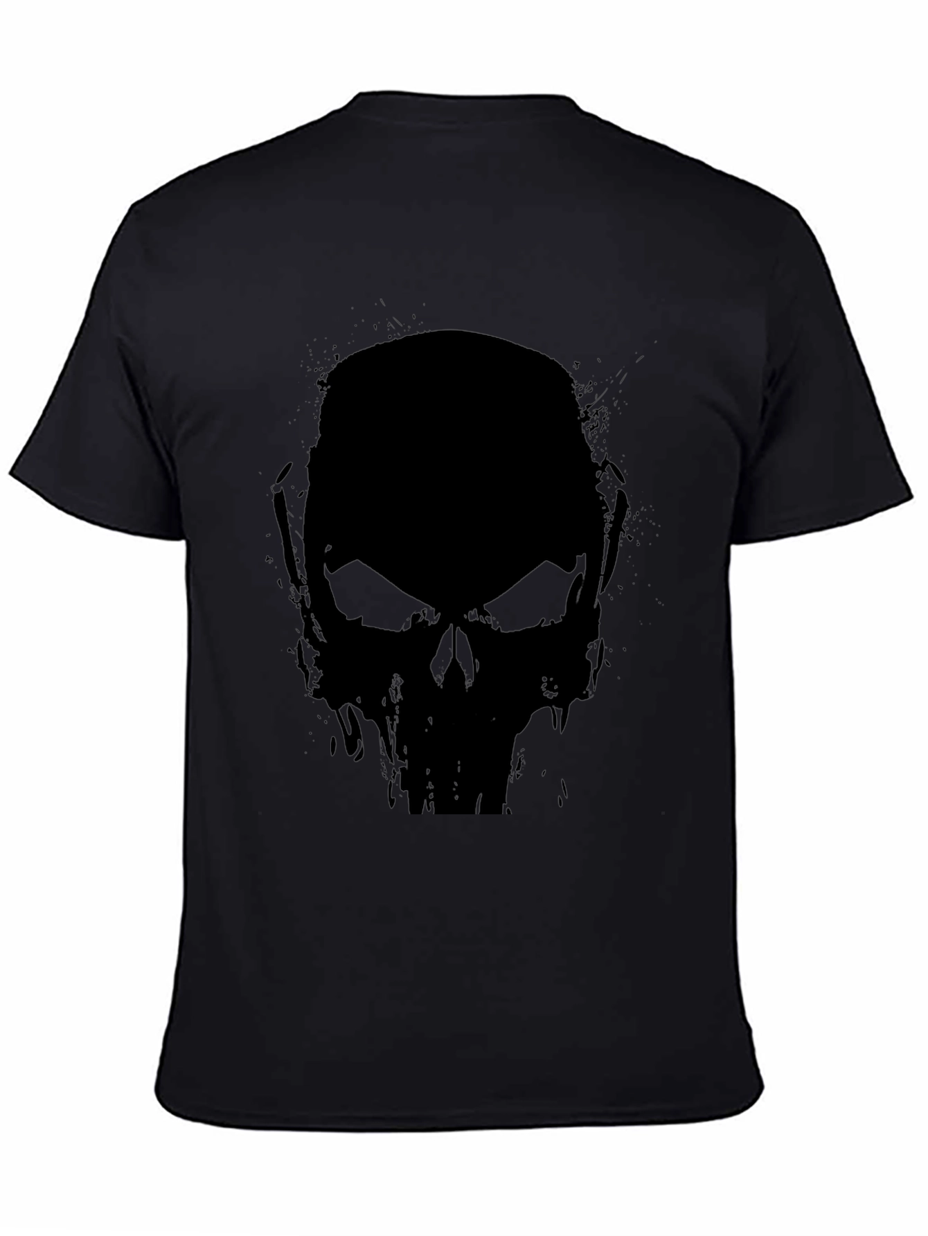 Black Skull Graphic Black T-Shirt - Men's Casual Tee view 4