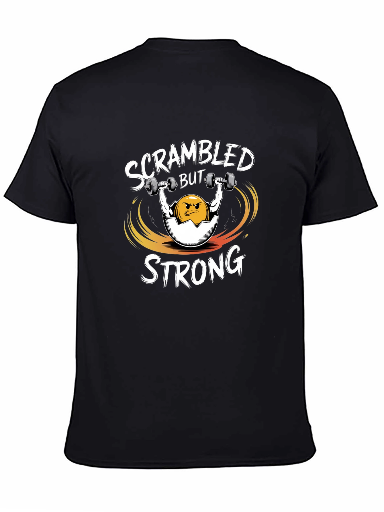 Black Scrambled But Strong Gym T-Shirt view 4