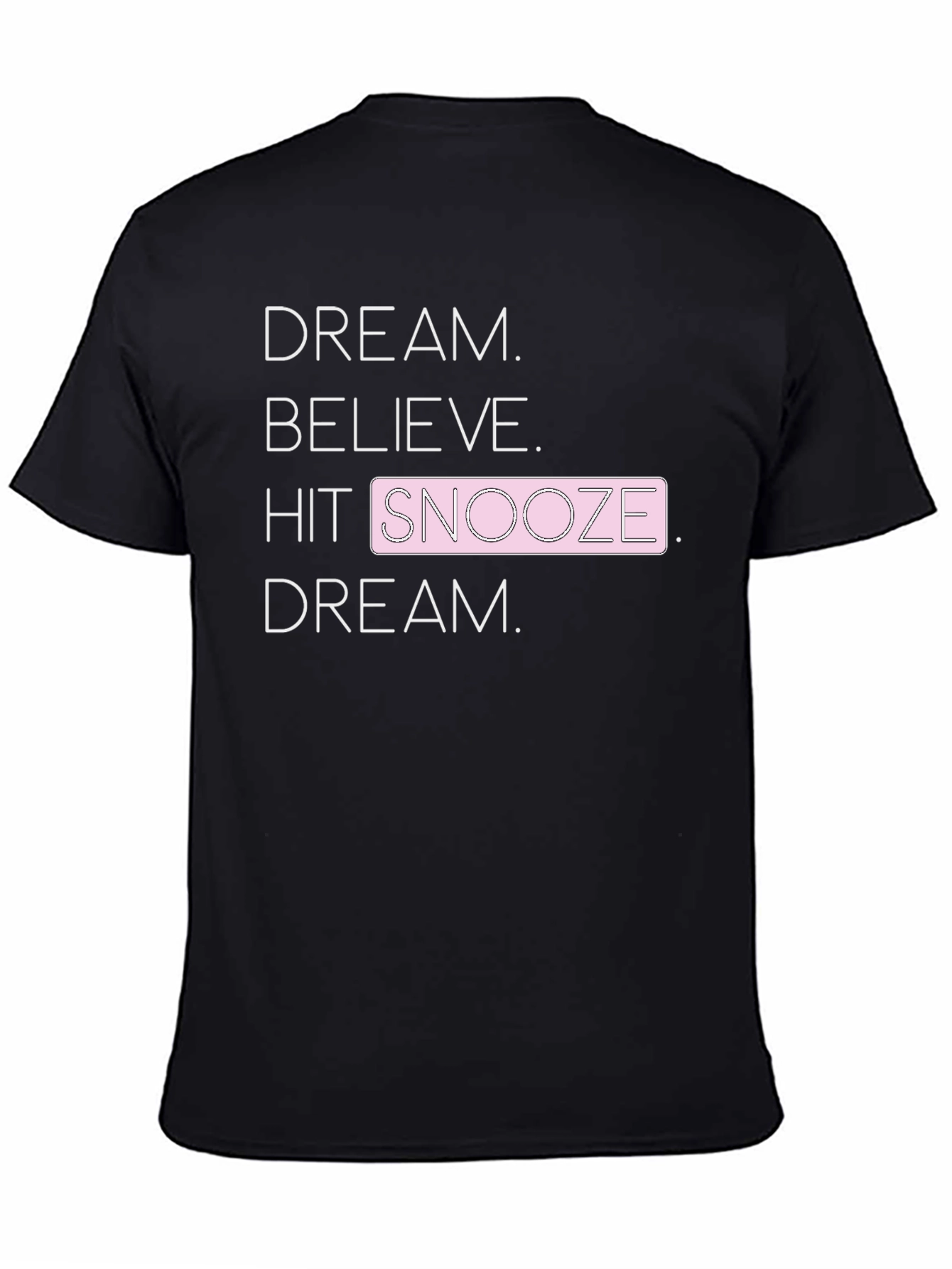 Black Dream Believe Snooze Graphic Tee view 4