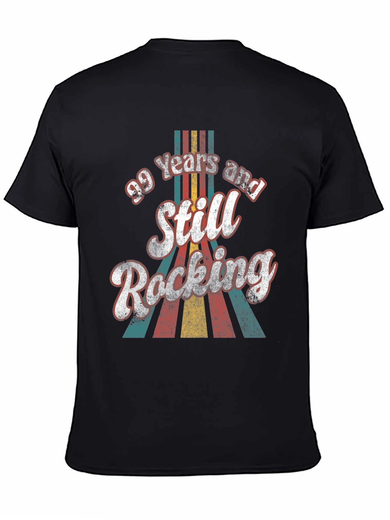 Black 99 Years Still Rocking Retro Birthday T-Shirt view 4