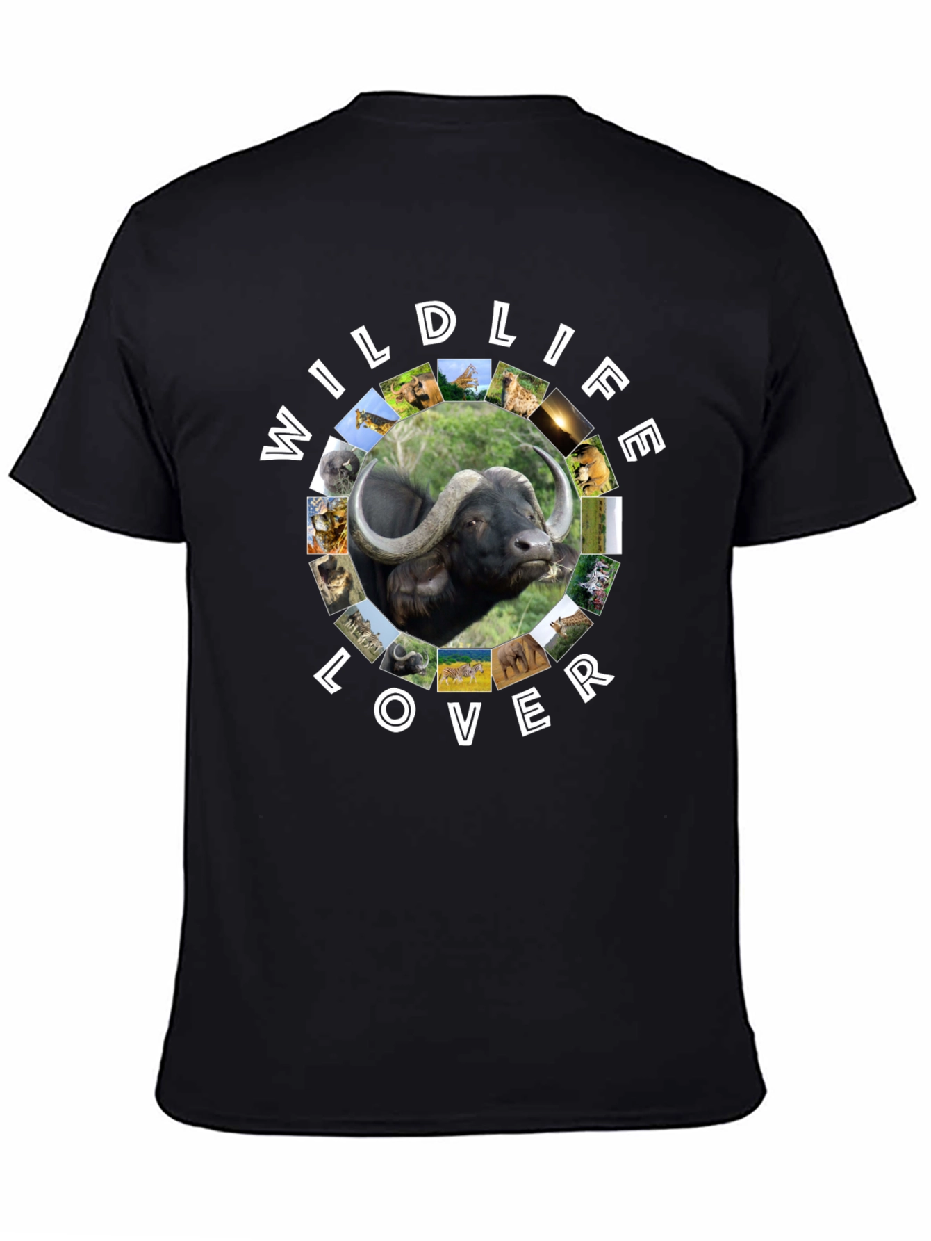Black Wildlife Lover Graphic Tee - Black view 4