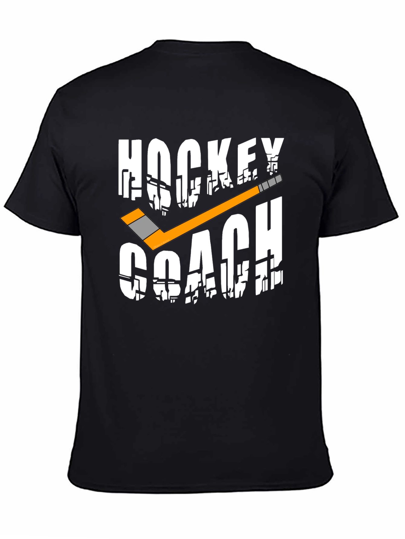 Black Hockey Coach Graphic T-Shirt view 4